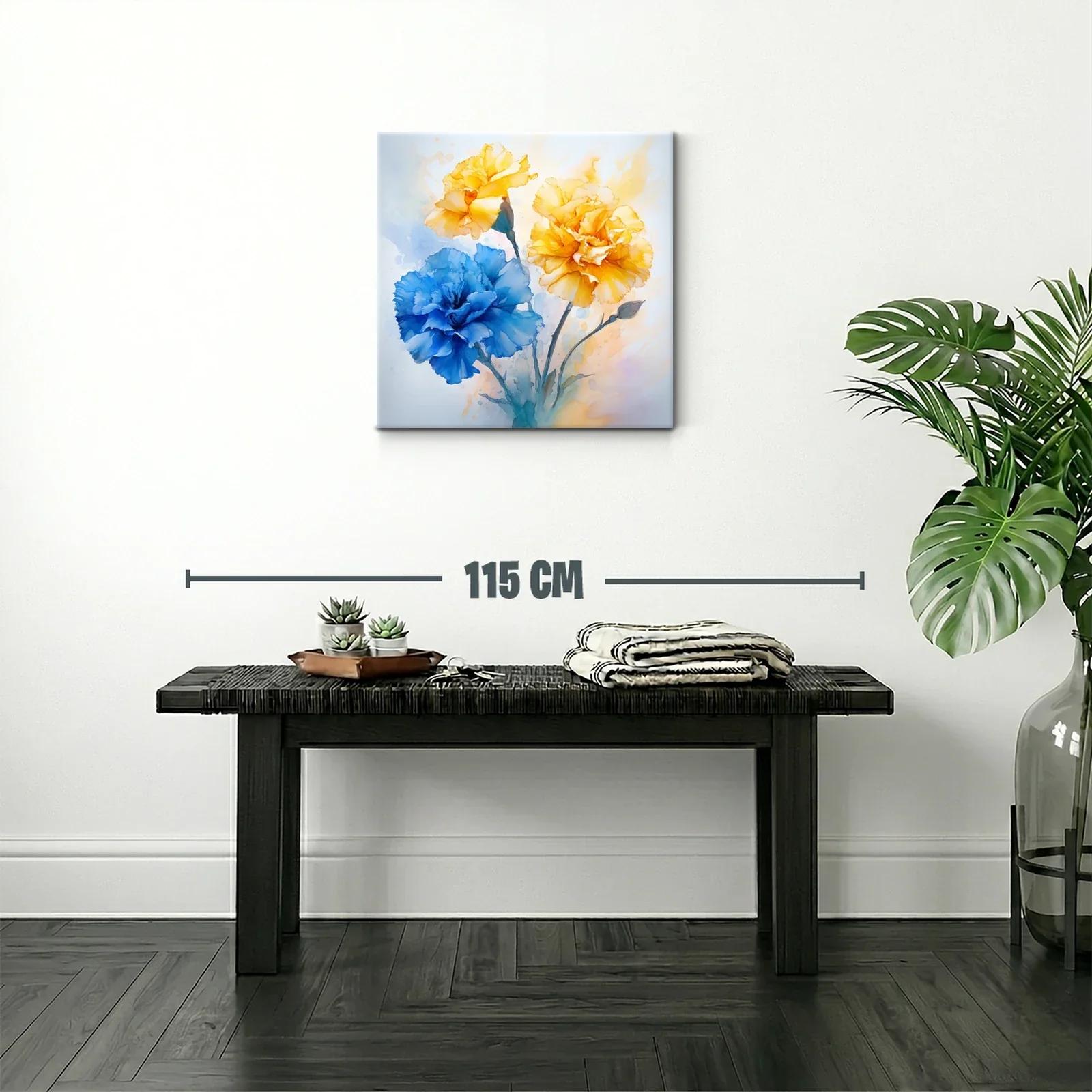 Flores vibrantes en tonos azules y amarillos delicados — miniatura 2