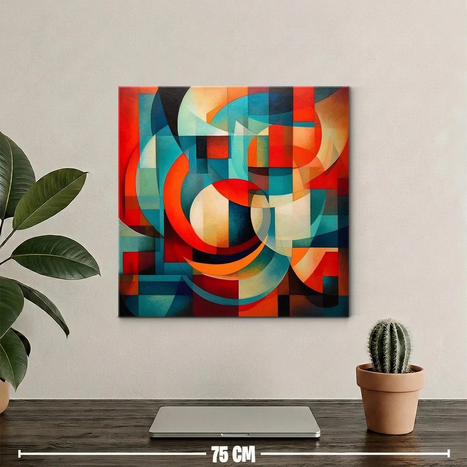 Composición geométrica vibrante con curvas y ángulos — miniatura 2
