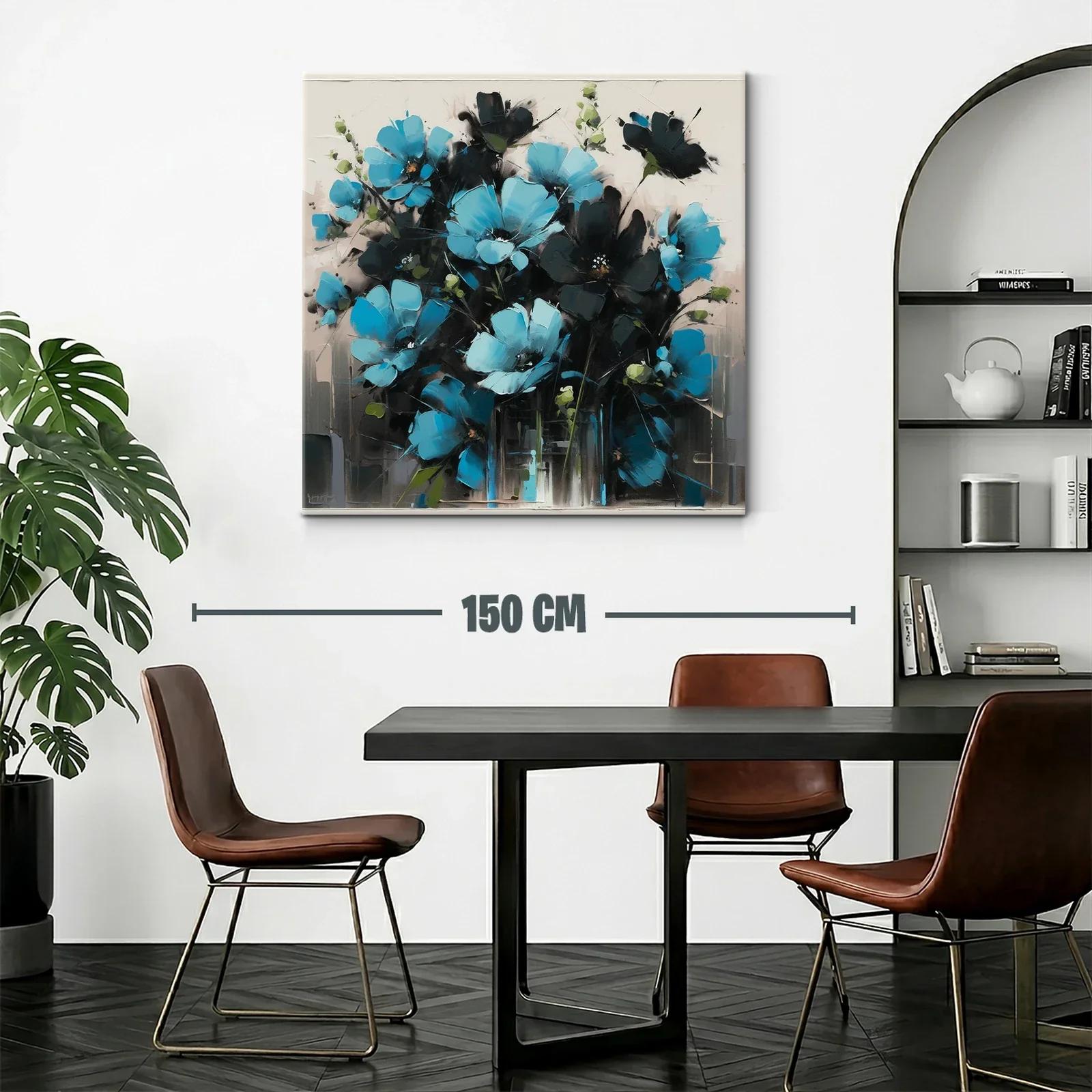 Ramo vibrante de flores azules con contrastes oscuros — miniatura 2
