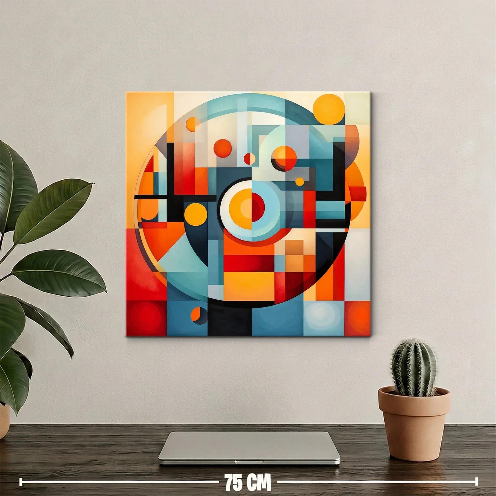 Composición geométrica con formas y círculos en tonos cálidos — miniatura 2