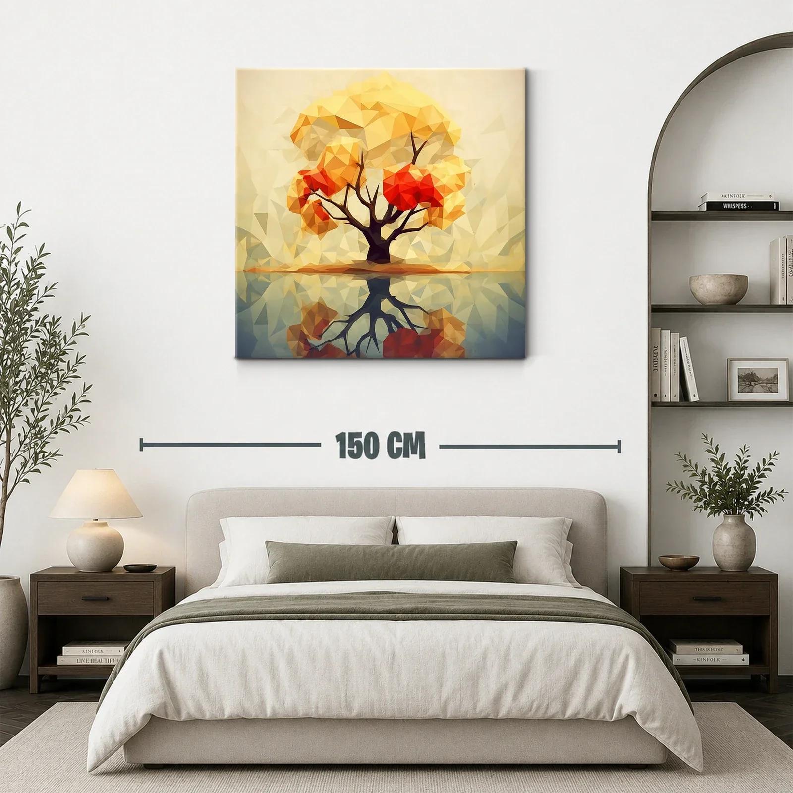 Árbol abstracto con tonos cálidos y reflejo sereno — miniatura 3