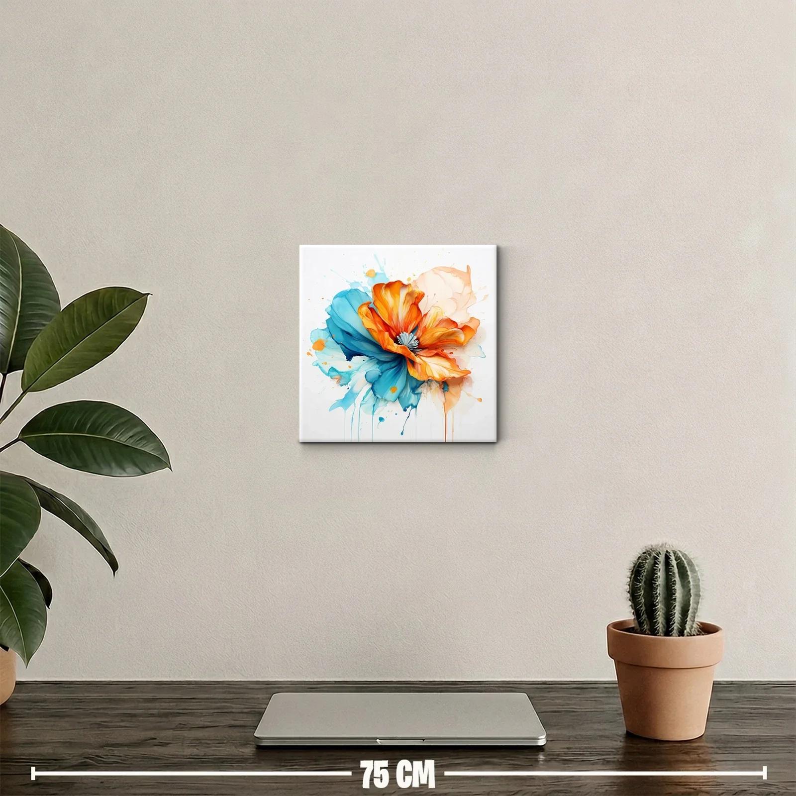 Flor abstracta vibrante con tonos cálidos y fríos en armonía — miniatura 2