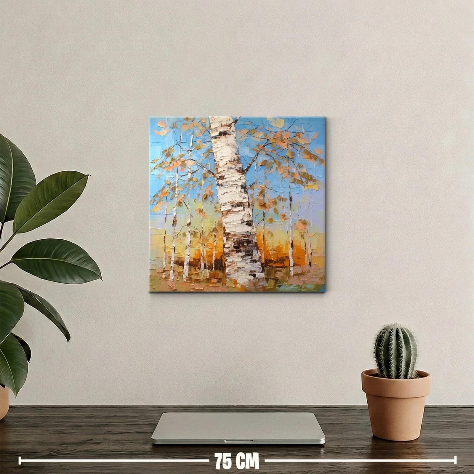 Árboles de Abedul en Paisaje de Otoño Luminoso — miniatura 2