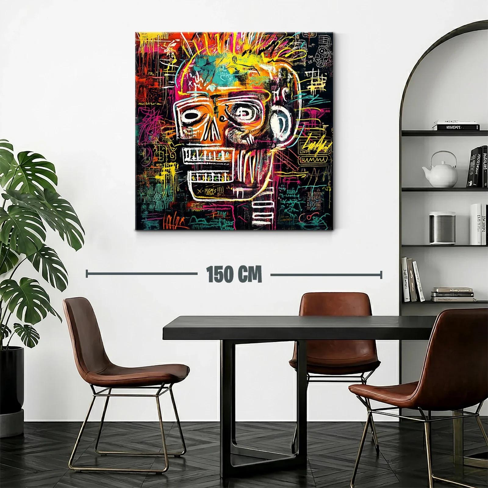 Cuadro vibrante con calavera en estilo urbano contemporáneo — miniatura 2