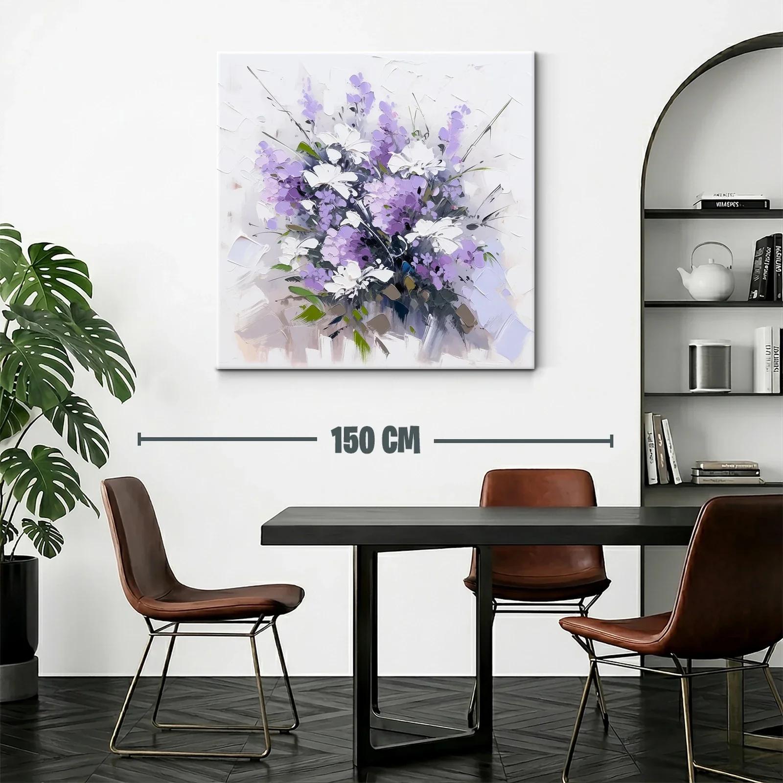 Ramo de flores en tonos lilas y blancos vibrantes — miniatura 2