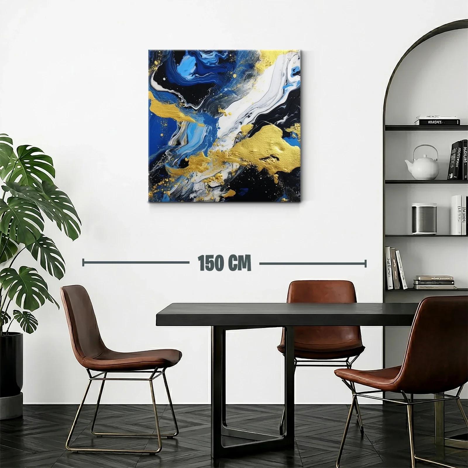 Abstracto vibrante en azul negro y dorado elegante — miniatura 2