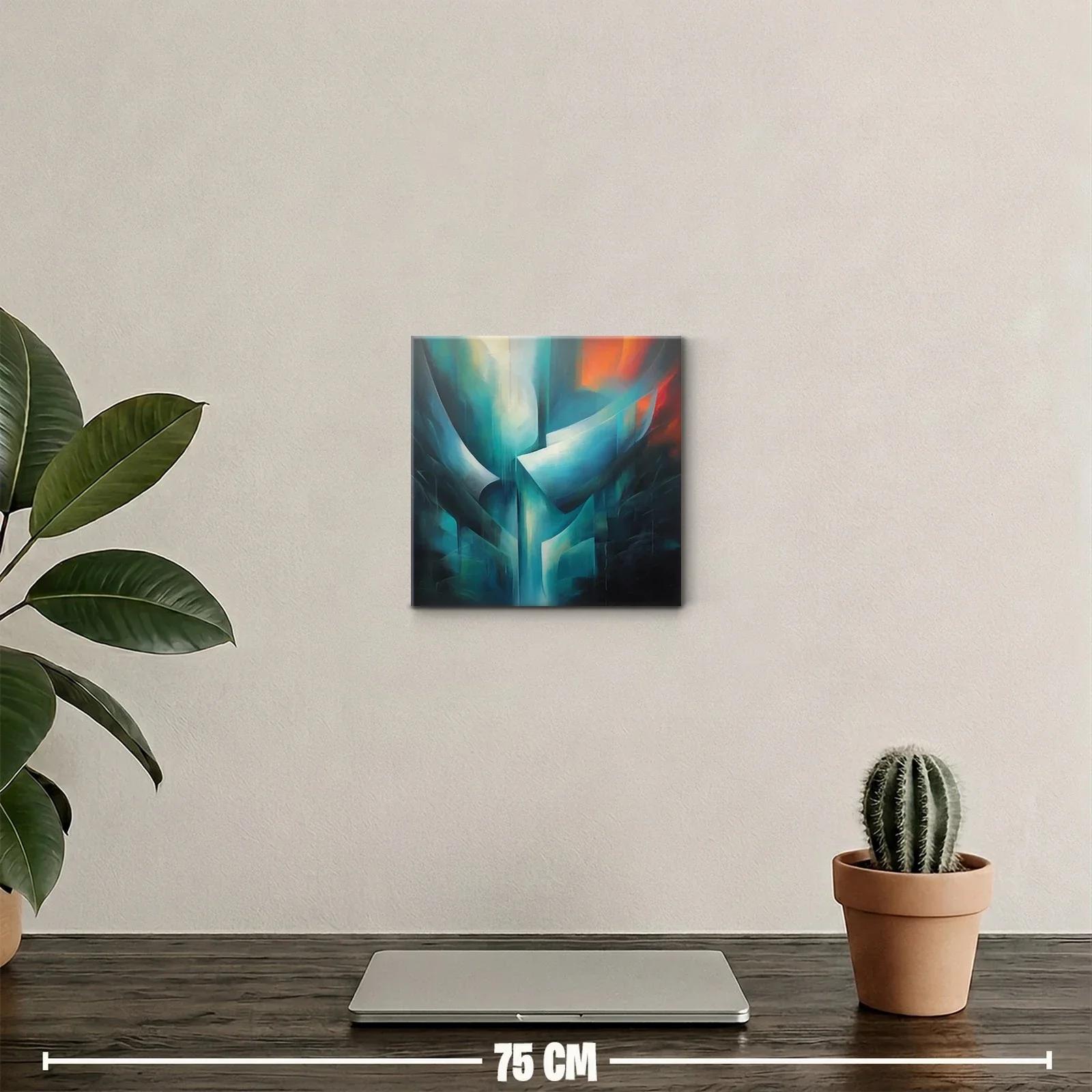 Abstracto en tonos fríos con destellos cálidos vibrantes — miniatura 2