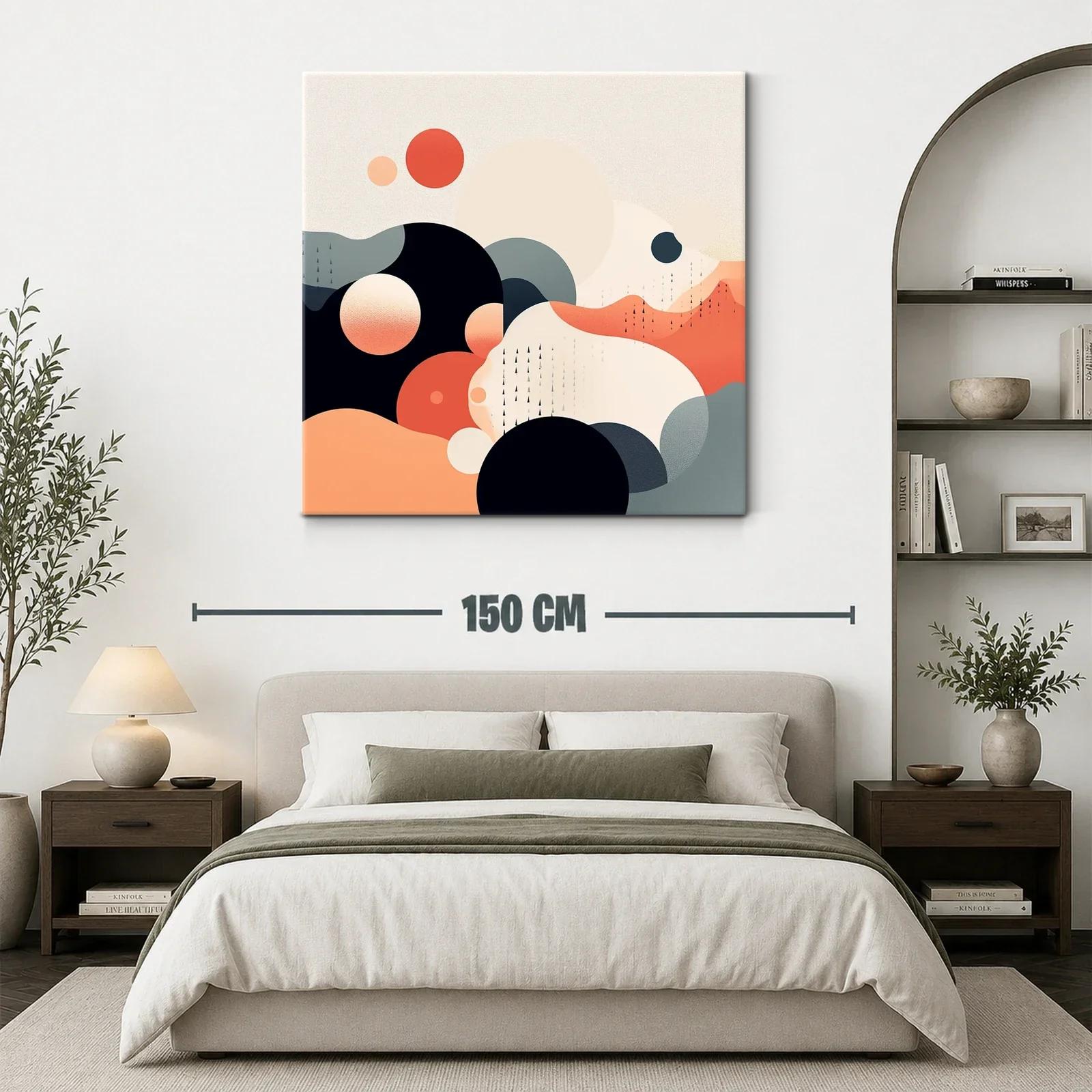 Composición abstracta con círculos en tonos cálidos y neutros — miniatura 3