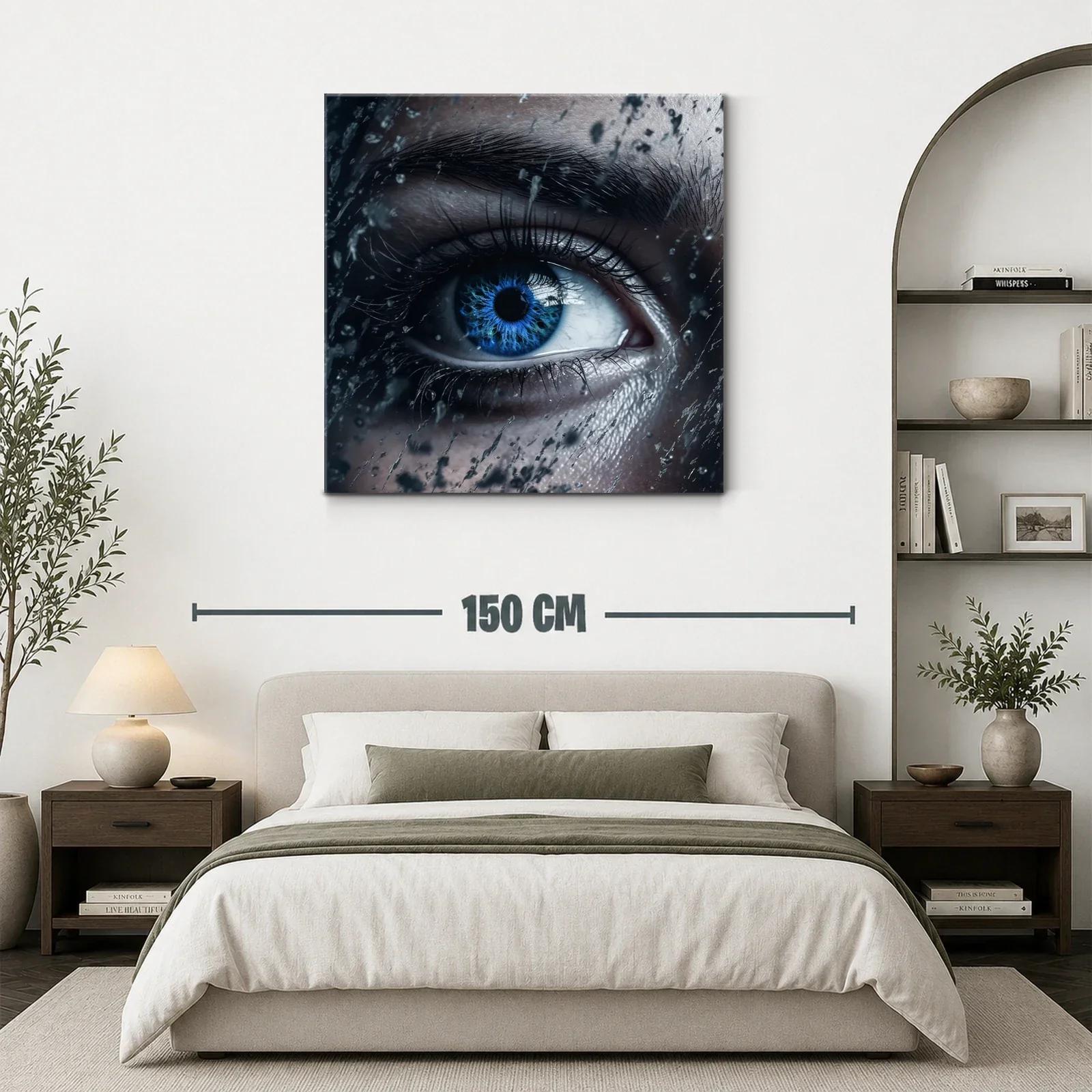 Impactante mirada azul con gotas en primer plano — miniatura 3