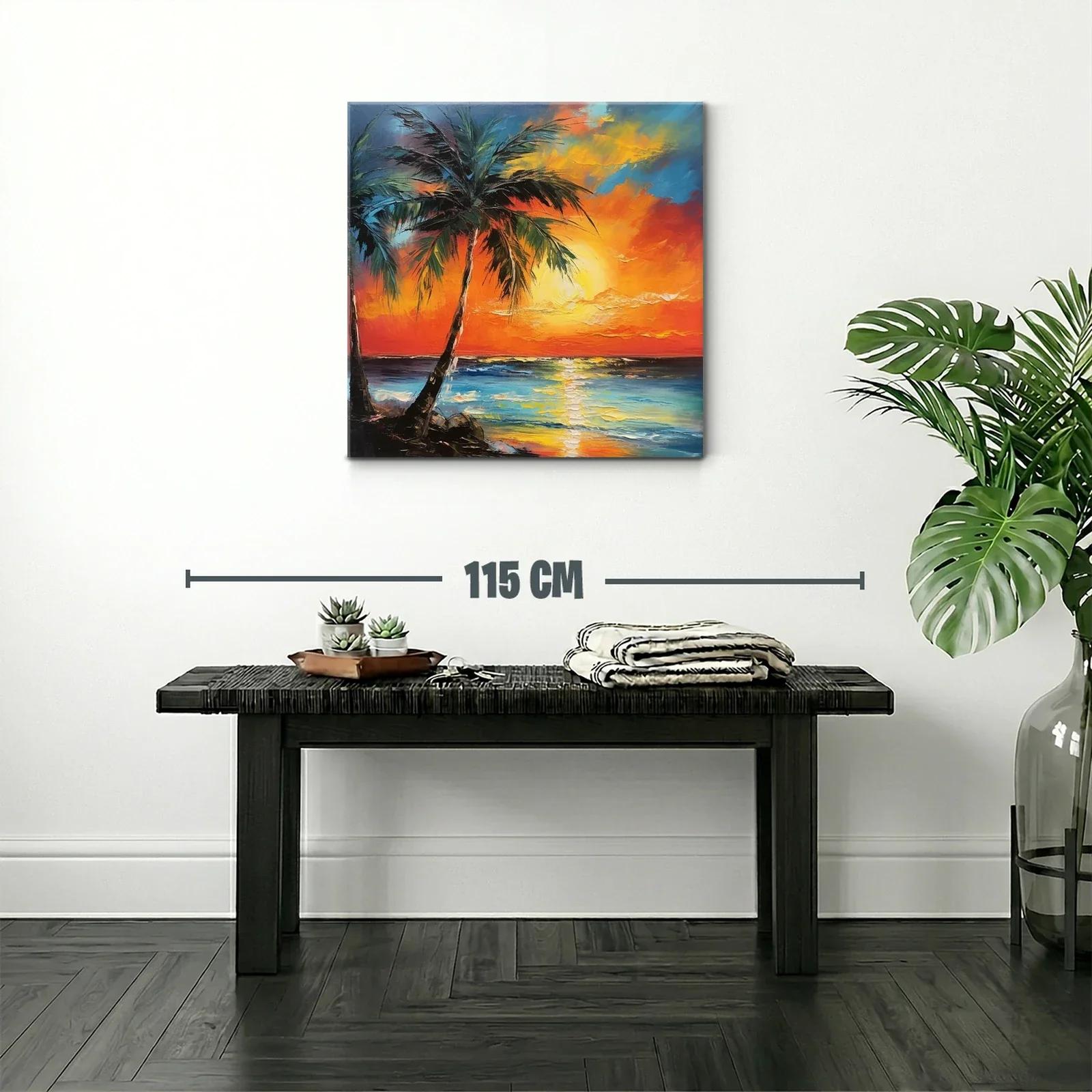 Atardecer tropical con palmeras y mar vibrante — miniatura 2