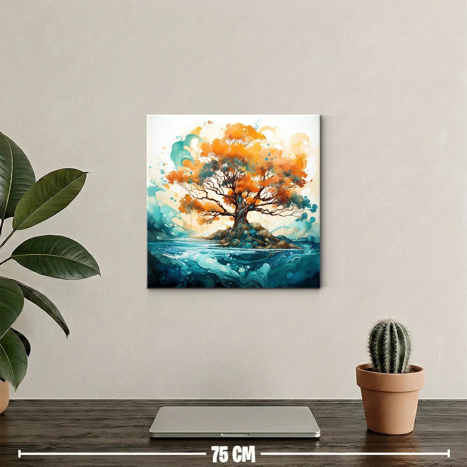 Árbol vibrante en paisaje de agua y energía dinámica — miniatura 2