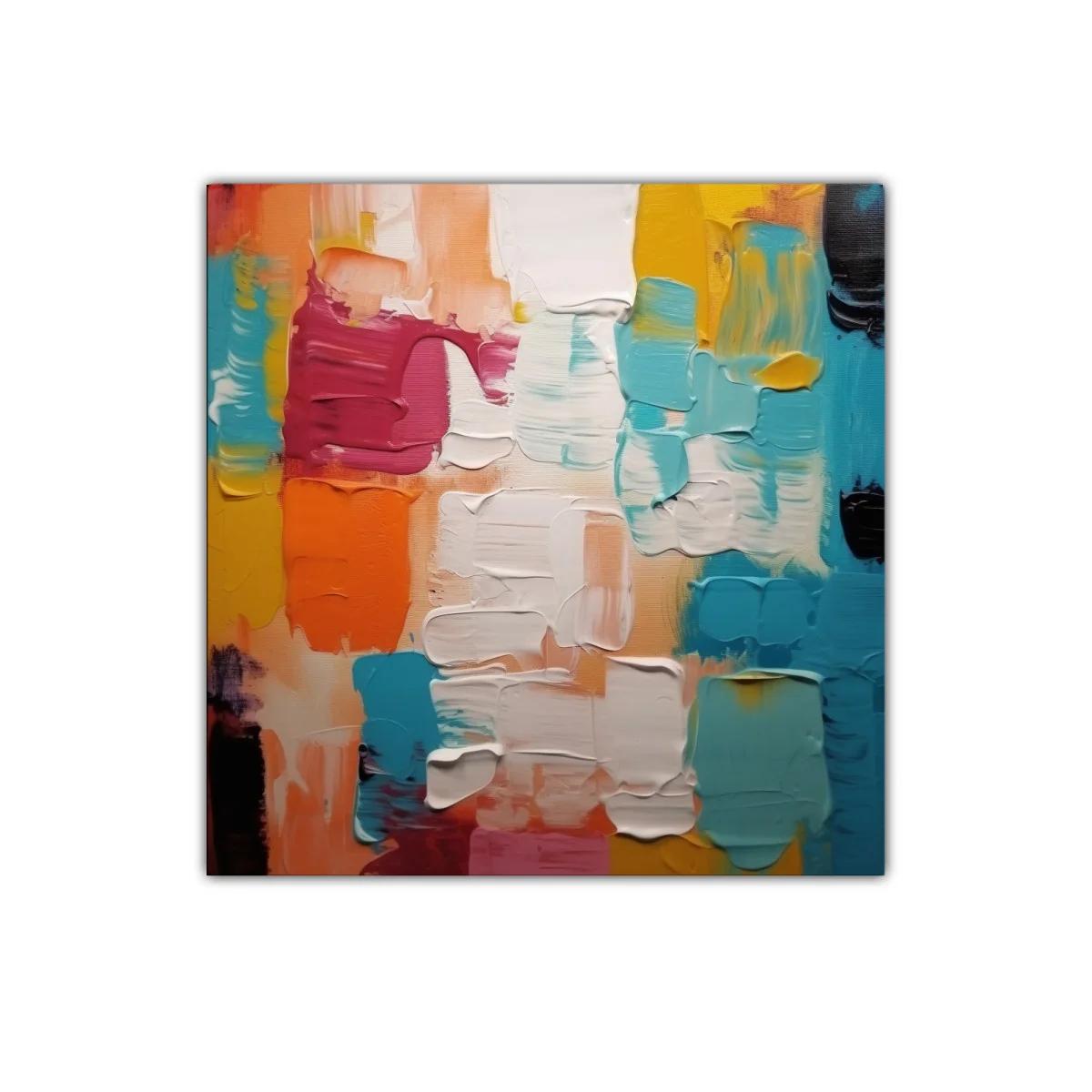 Cuadro abstracto con bloques de color vivos y texturas gruesas — imagen principal