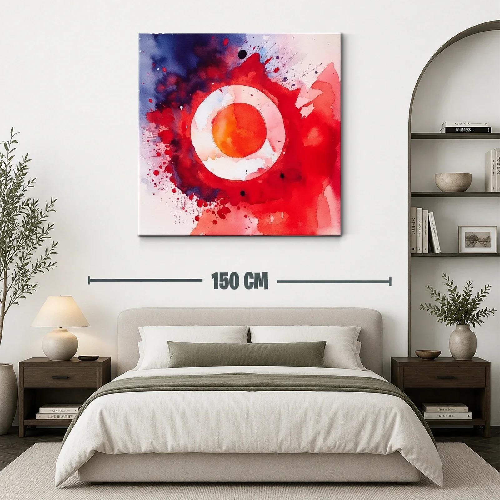 Composición abstracta con círculos en tonos rojos vibrantes — miniatura 3