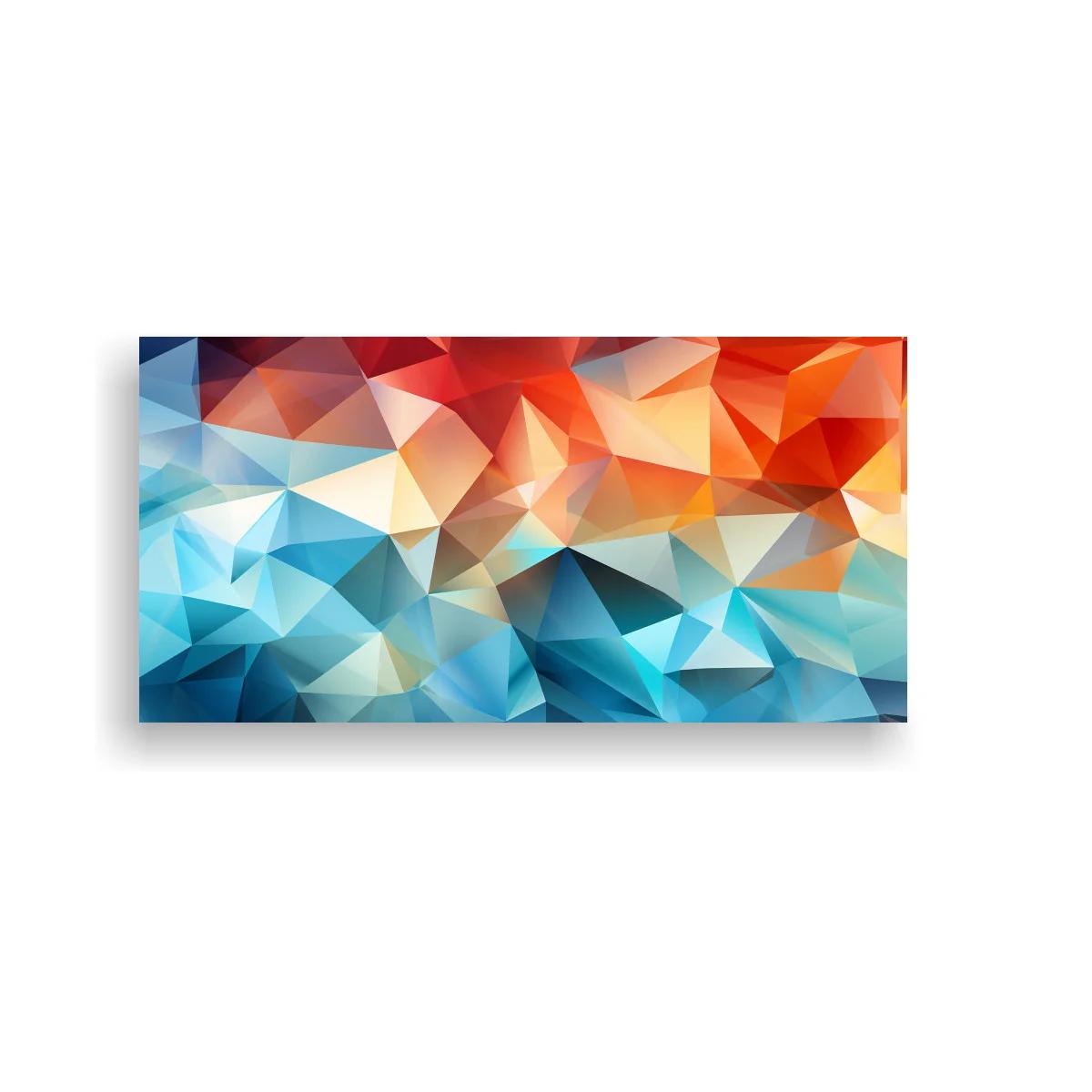 Cuadro mosaico geométrico facetado en tonos cálidos y turquesa — imagen principal