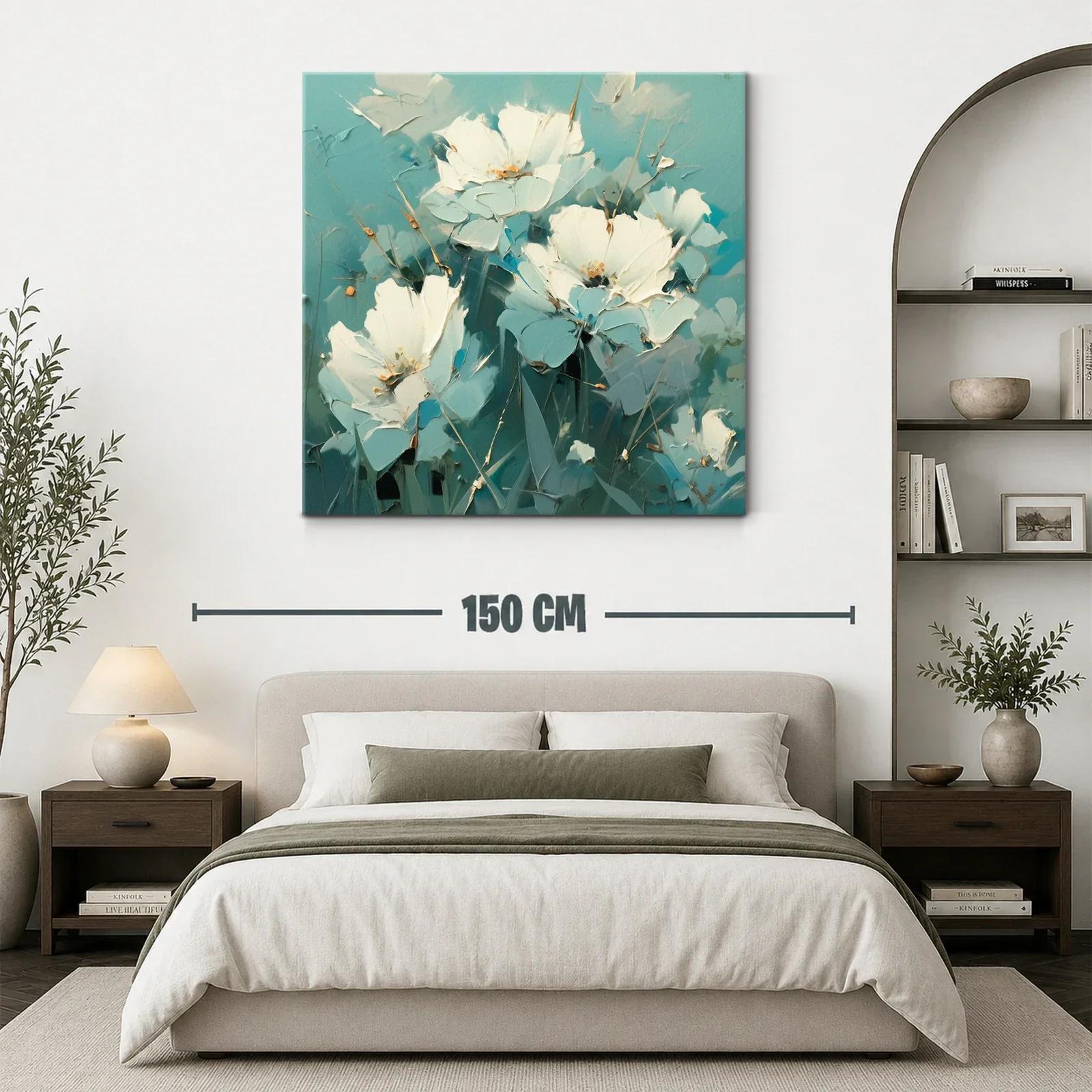 Flores blancas delicadas con fondo azul celeste — miniatura 3