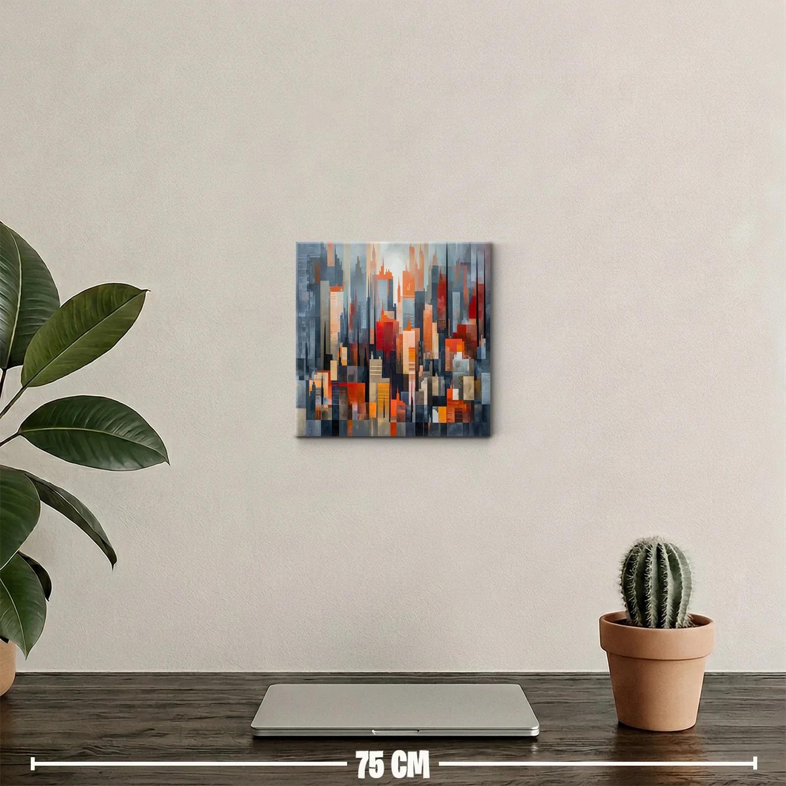 Composición abstracta de paisaje urbano con tonos cálidos — miniatura 2