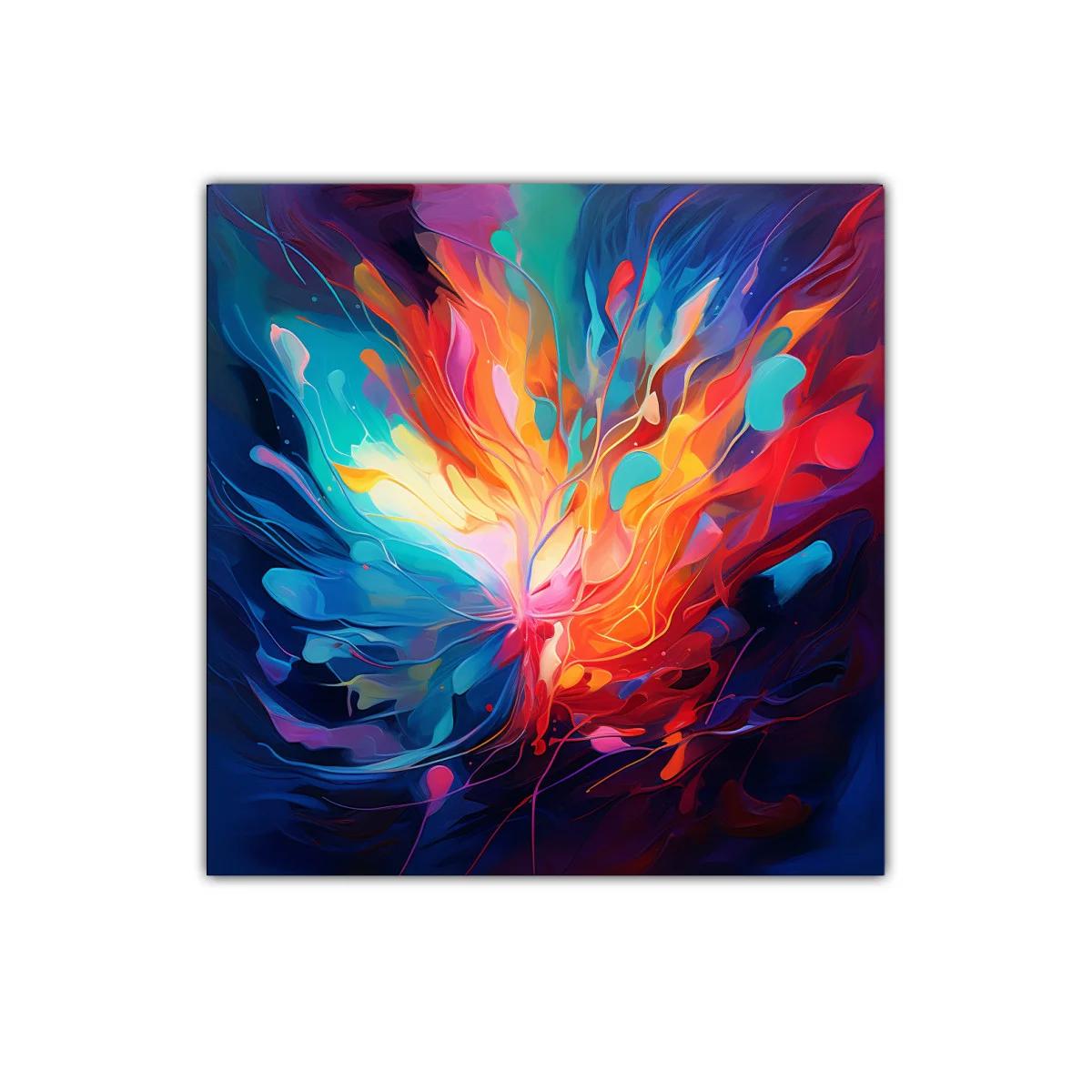 Cuadro abstracto de explosión de colores vibrantes — imagen principal