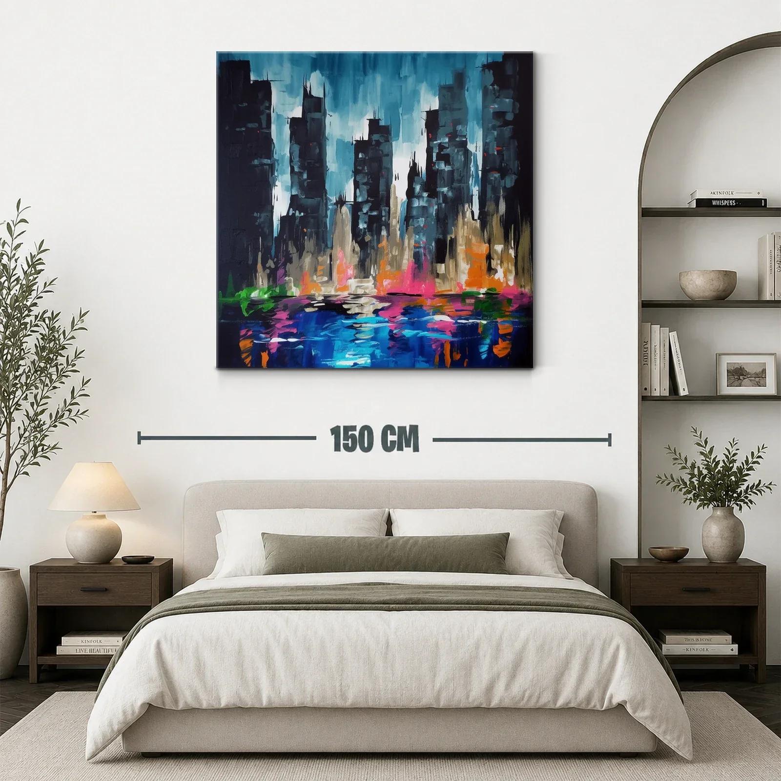 Ciudad nocturna con reflejos vibrantes y luz dinámica — miniatura 3