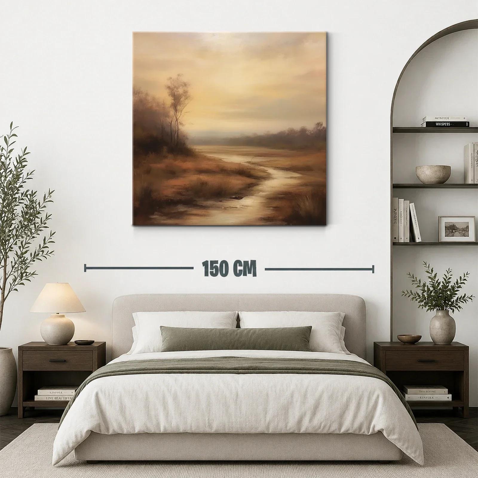 Paisaje sereno con río y tonos cálidos al atardecer — miniatura 3
