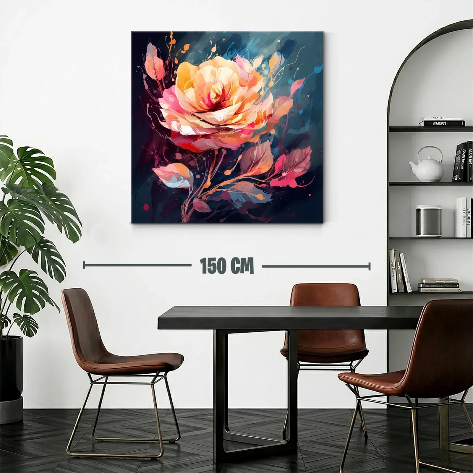 Impacto floral en tonos cálidos y suaves en fondo oscuro — miniatura 2