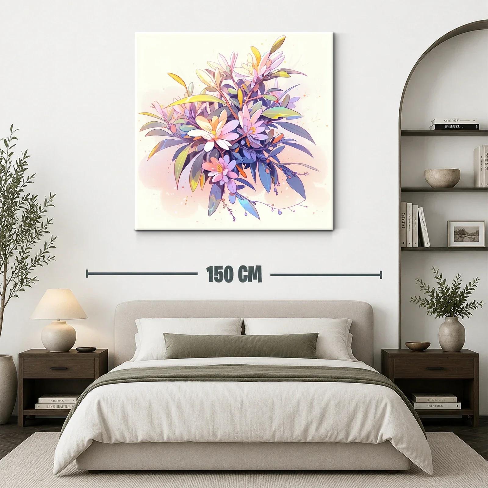 Cuadro floral con tonos suaves y delicados detalles en pastel — miniatura 3