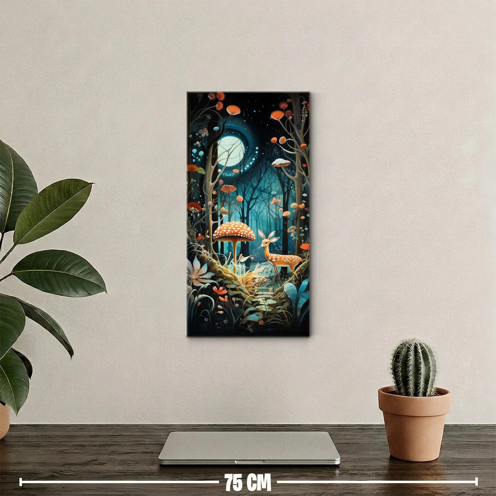 Cuadro ciervo con manchas y luna luminosa — miniatura 2