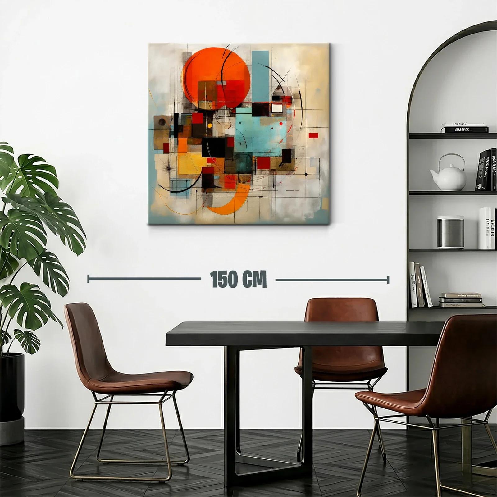 Composición geométrica con vivos tonos naranjas y azules — miniatura 2