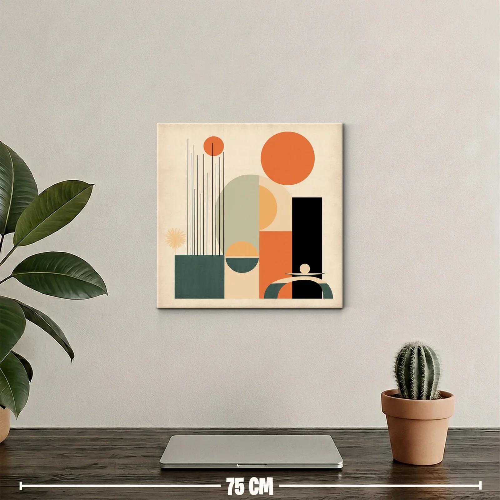 Composición geométrica con tonos cálidos para ambiente moderno — miniatura 2
