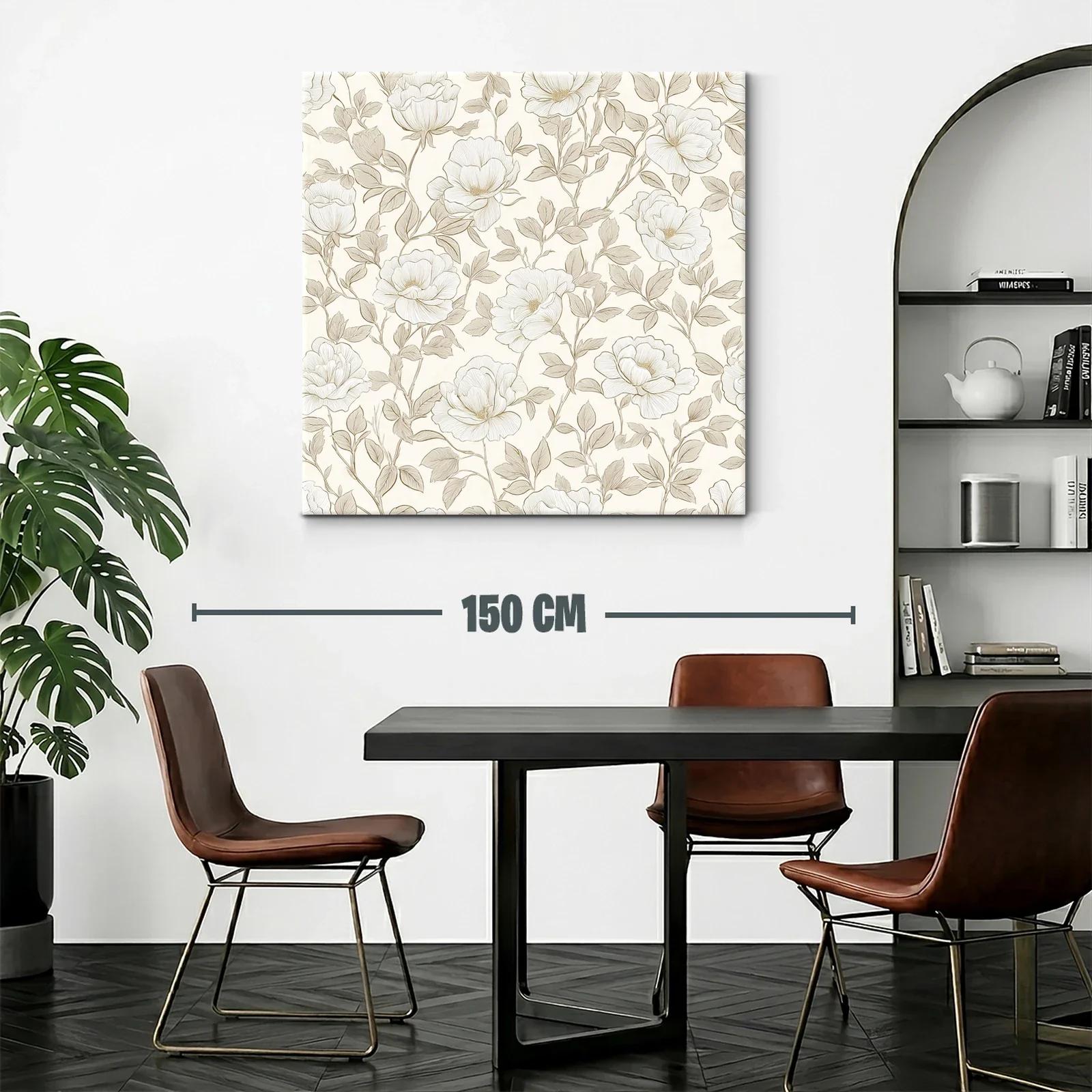Diseño floral elegante en tonos beige y blanco suave — miniatura 2