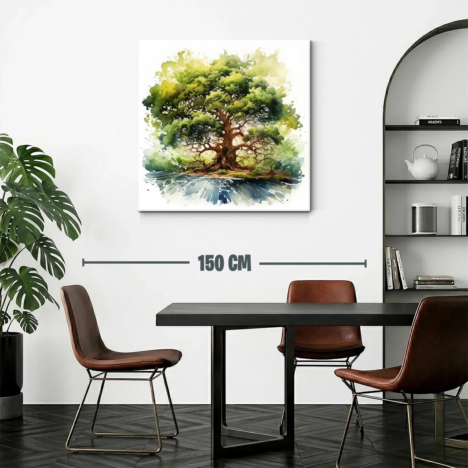 Impresionante árbol frondoso con reflejo en agua serena — miniatura 2