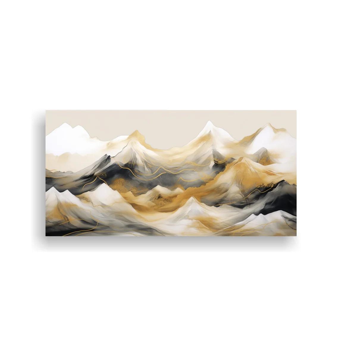 Cuadro cordillera de montañas nevadas de formas suaves y barridas — imagen principal