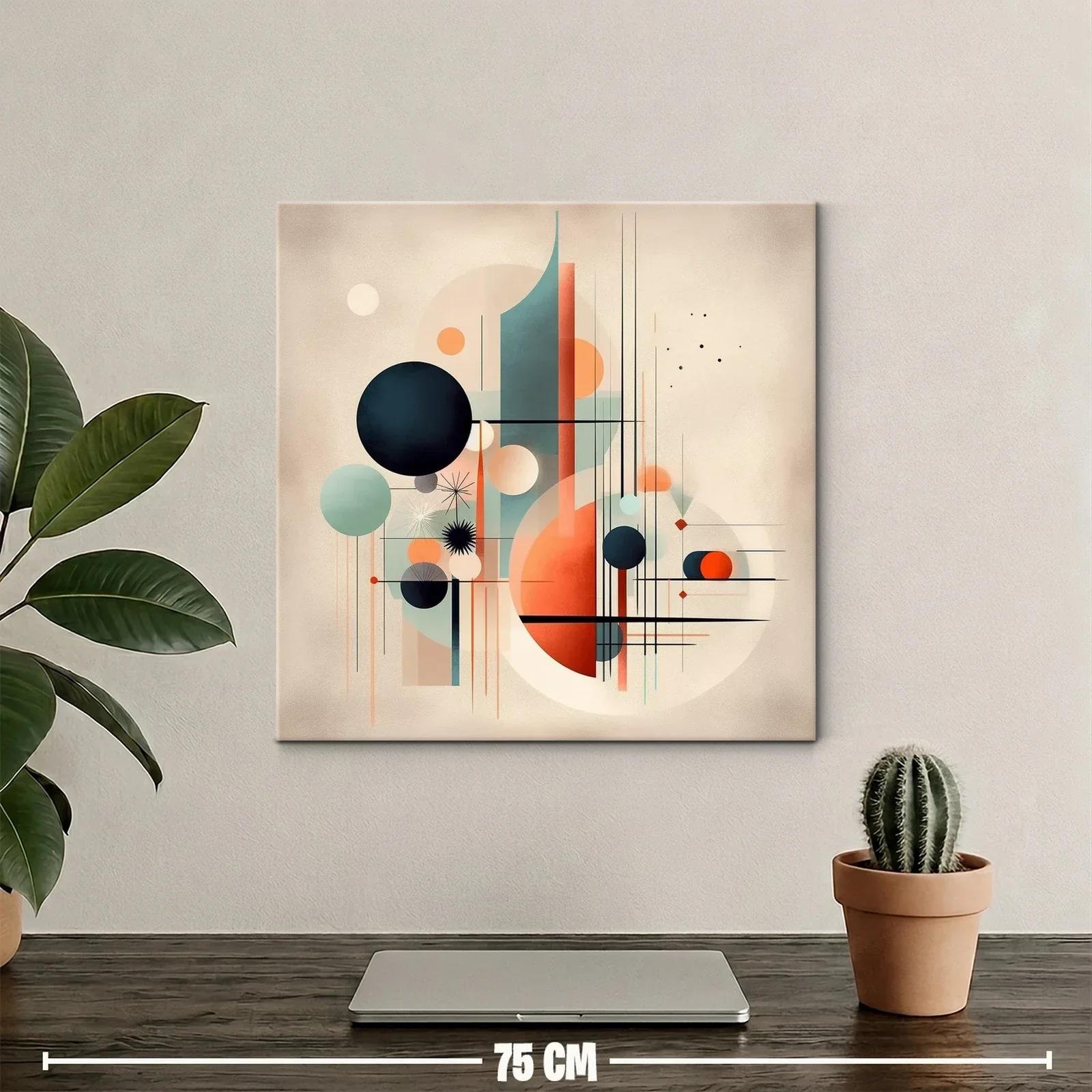 Composición geométrica abstracta en tonos cálidos y fríos — miniatura 2