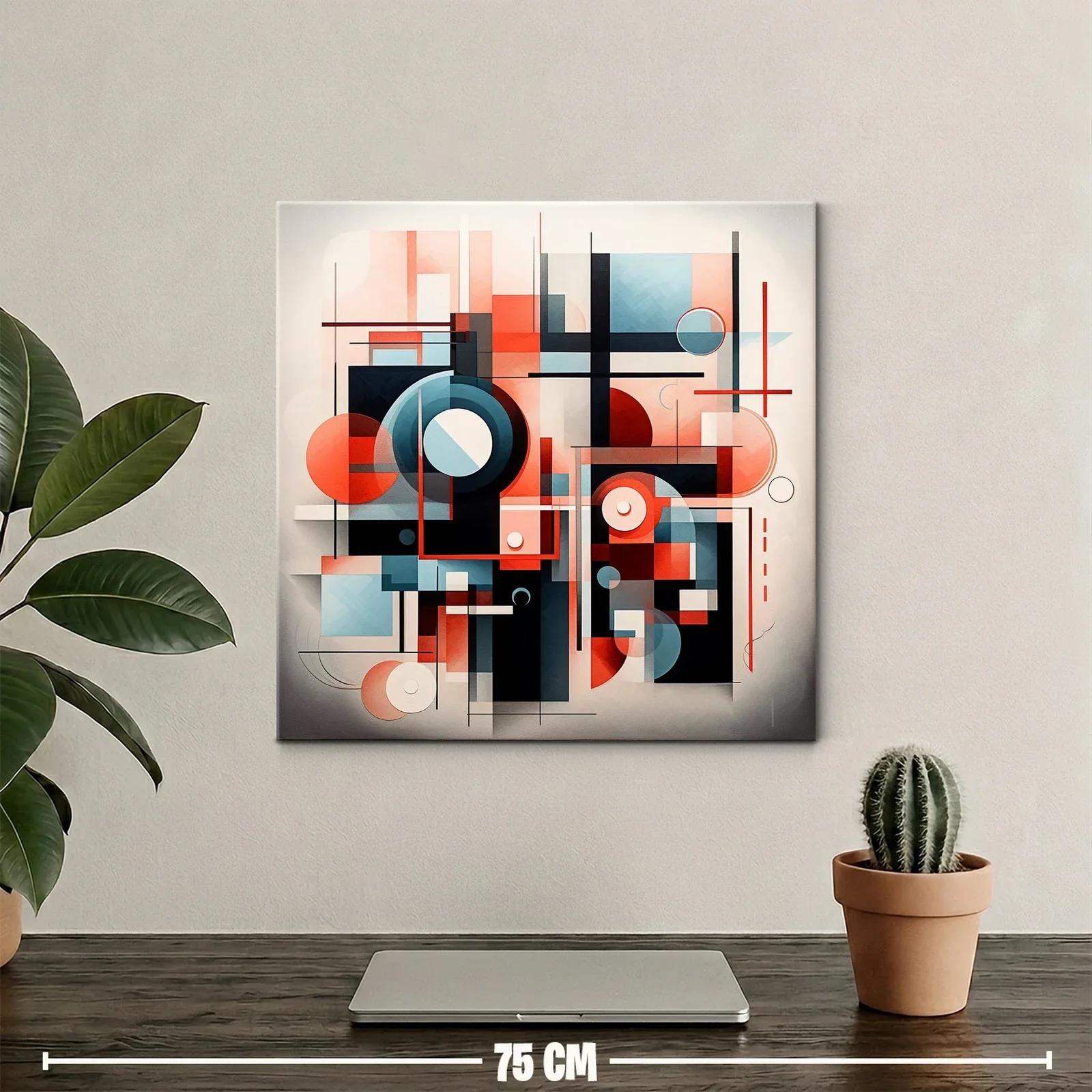 Composición geométrica con tonos cálidos y fríos — miniatura 2