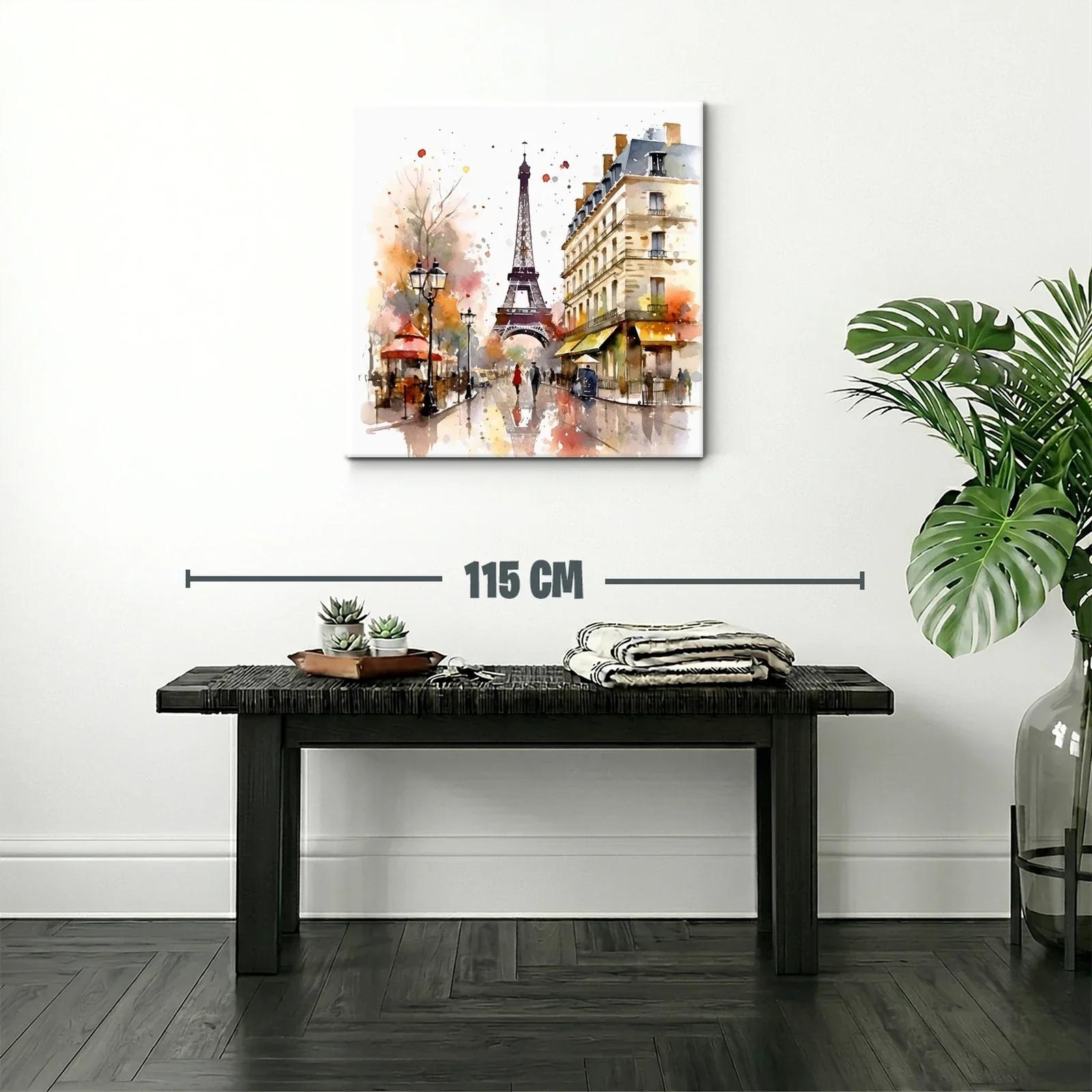 Paisaje parisino con Torre Eiffel y ambiente otoñal — miniatura 2