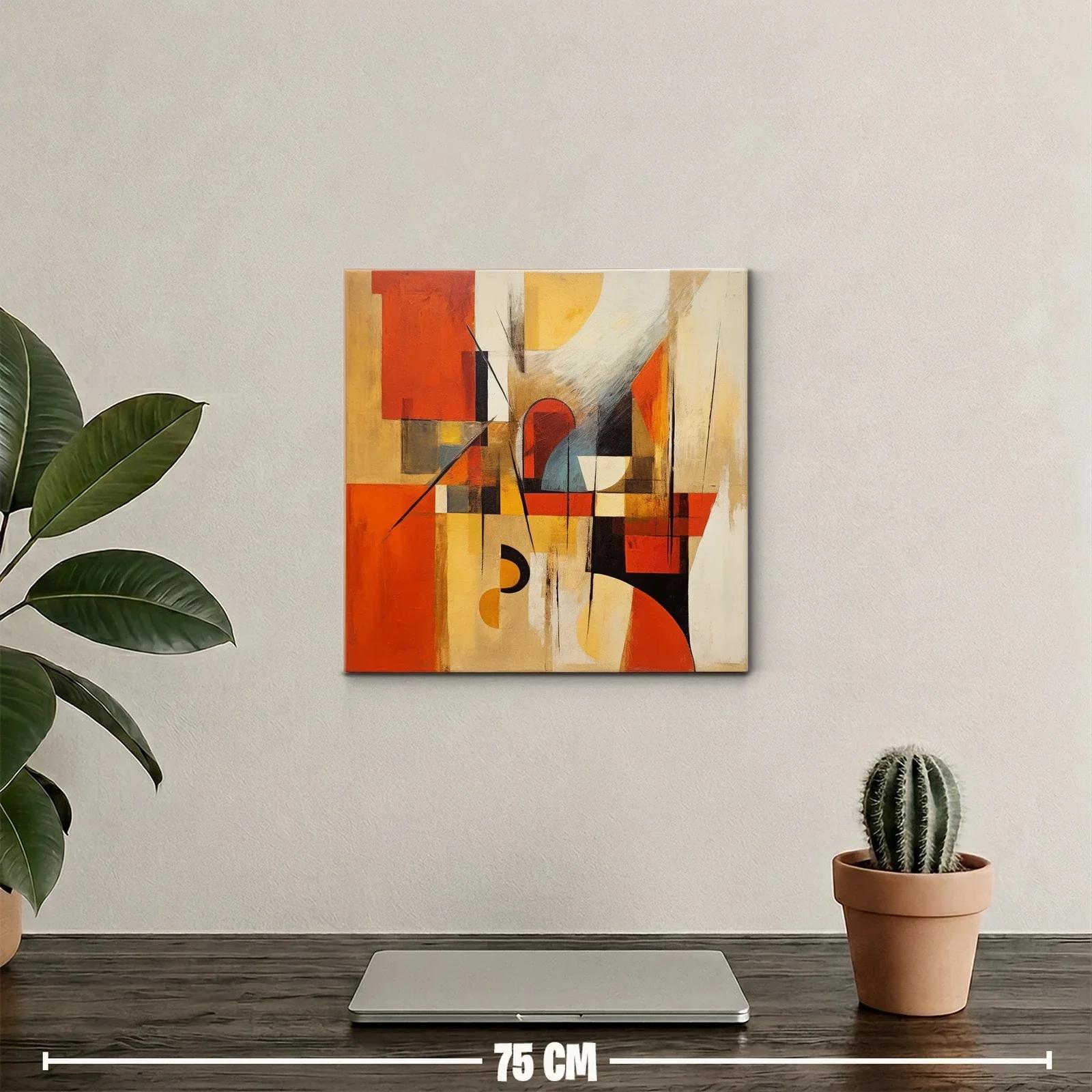 Composición abstracta en tonos cálidos y geométricos — miniatura 2