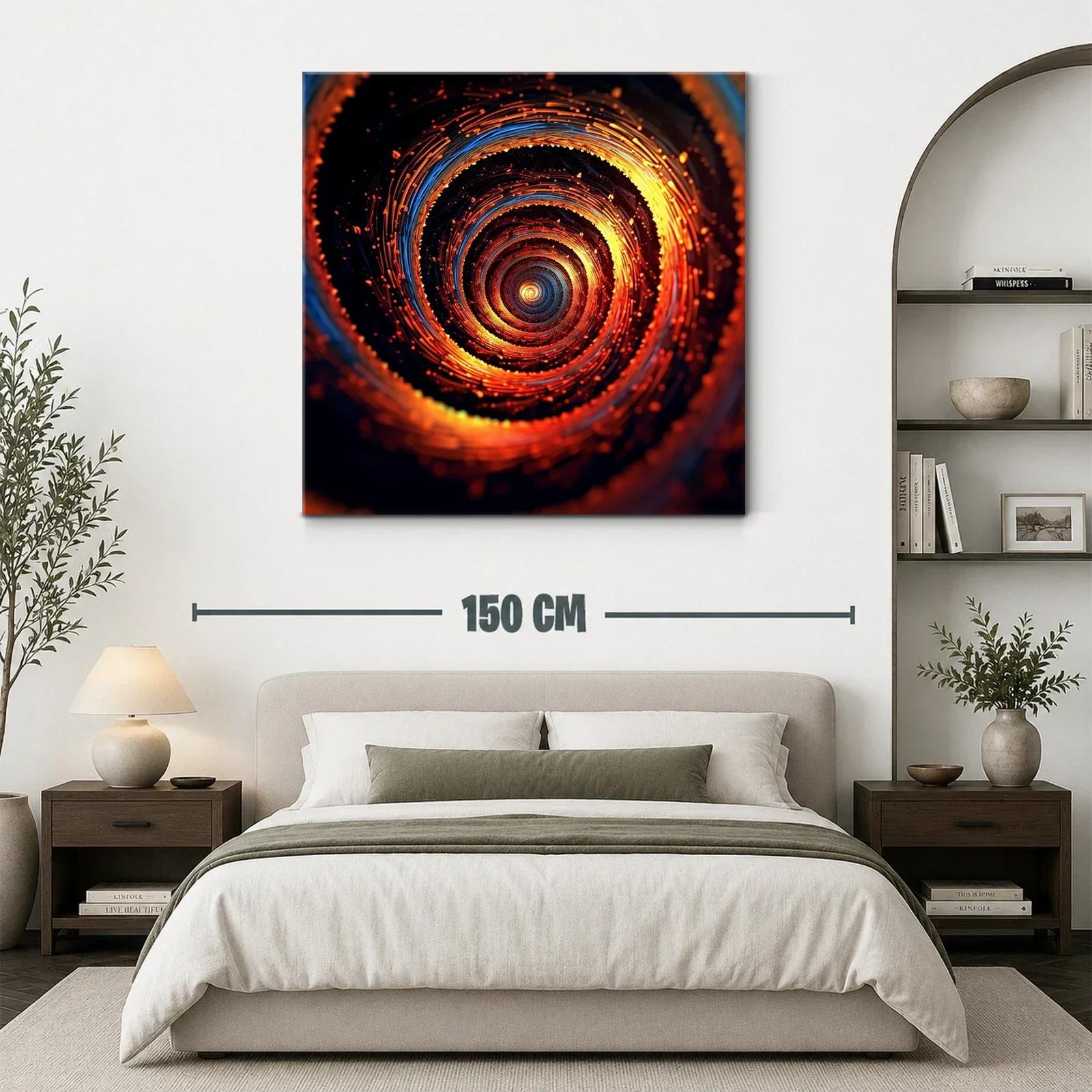 Arte abstracto espiral con vibrantes tonos cálidos y fríos — miniatura 3