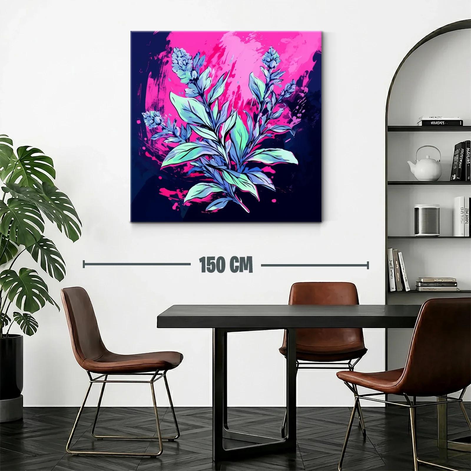 Cuadro floral moderno con tonos vibrantes y contrastes intensos — miniatura 2