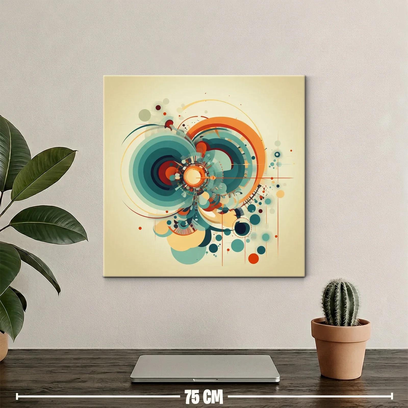 Composición dinámica con formas circulares y tonos cálidos — miniatura 2