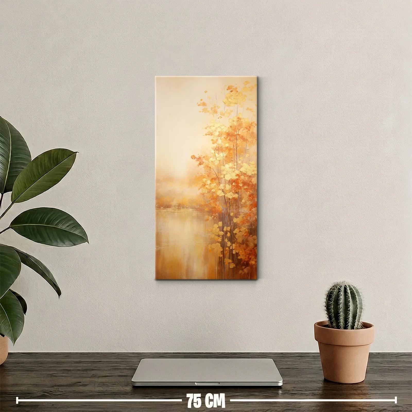 Cuadro árboles otoñales con reflejos suaves — miniatura 2