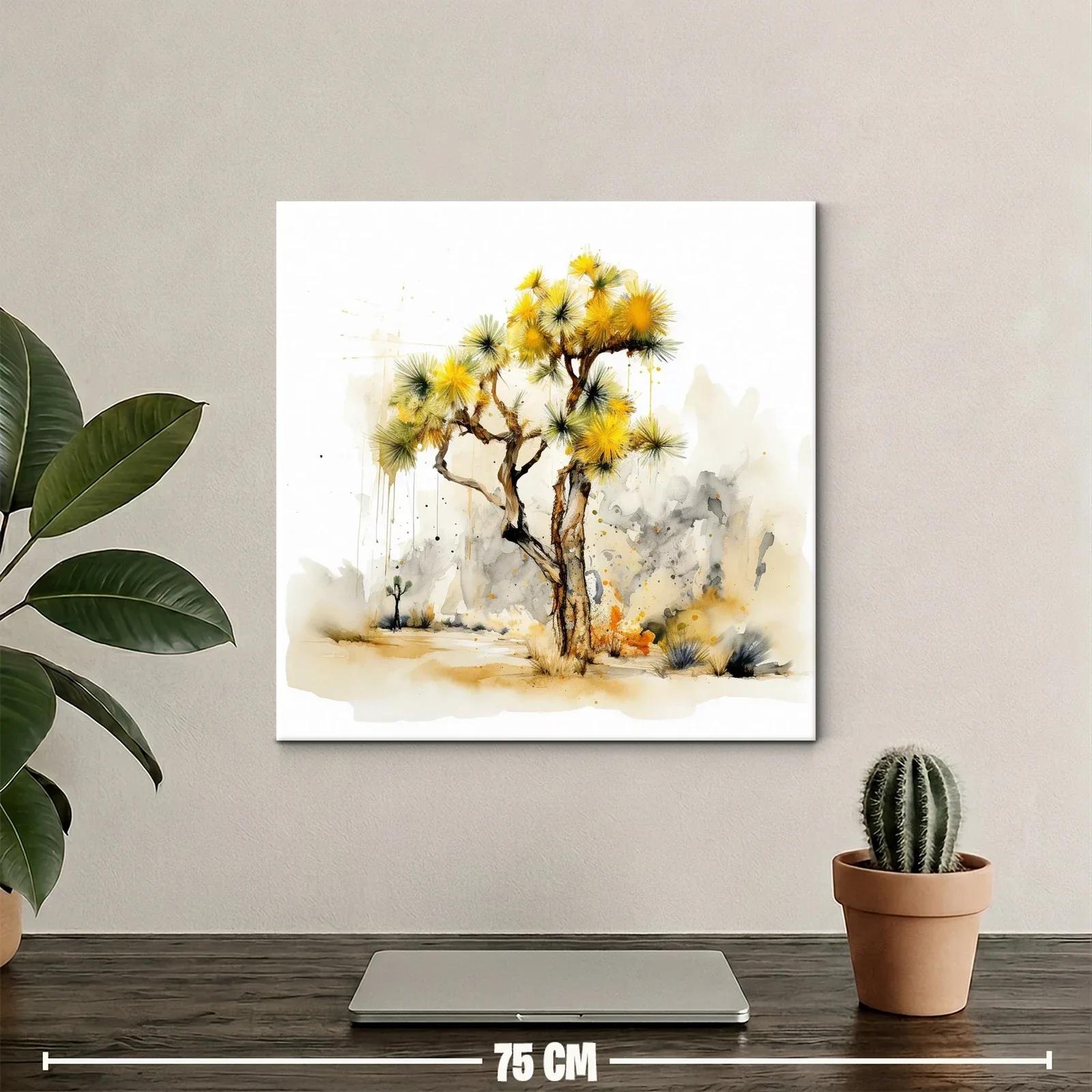 Árbol con flores amarillas en paisaje difuminado — miniatura 2