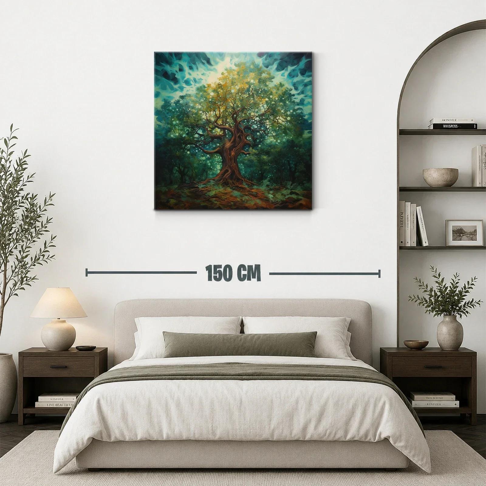 Árbol místico con luces en bosque encantado — miniatura 3