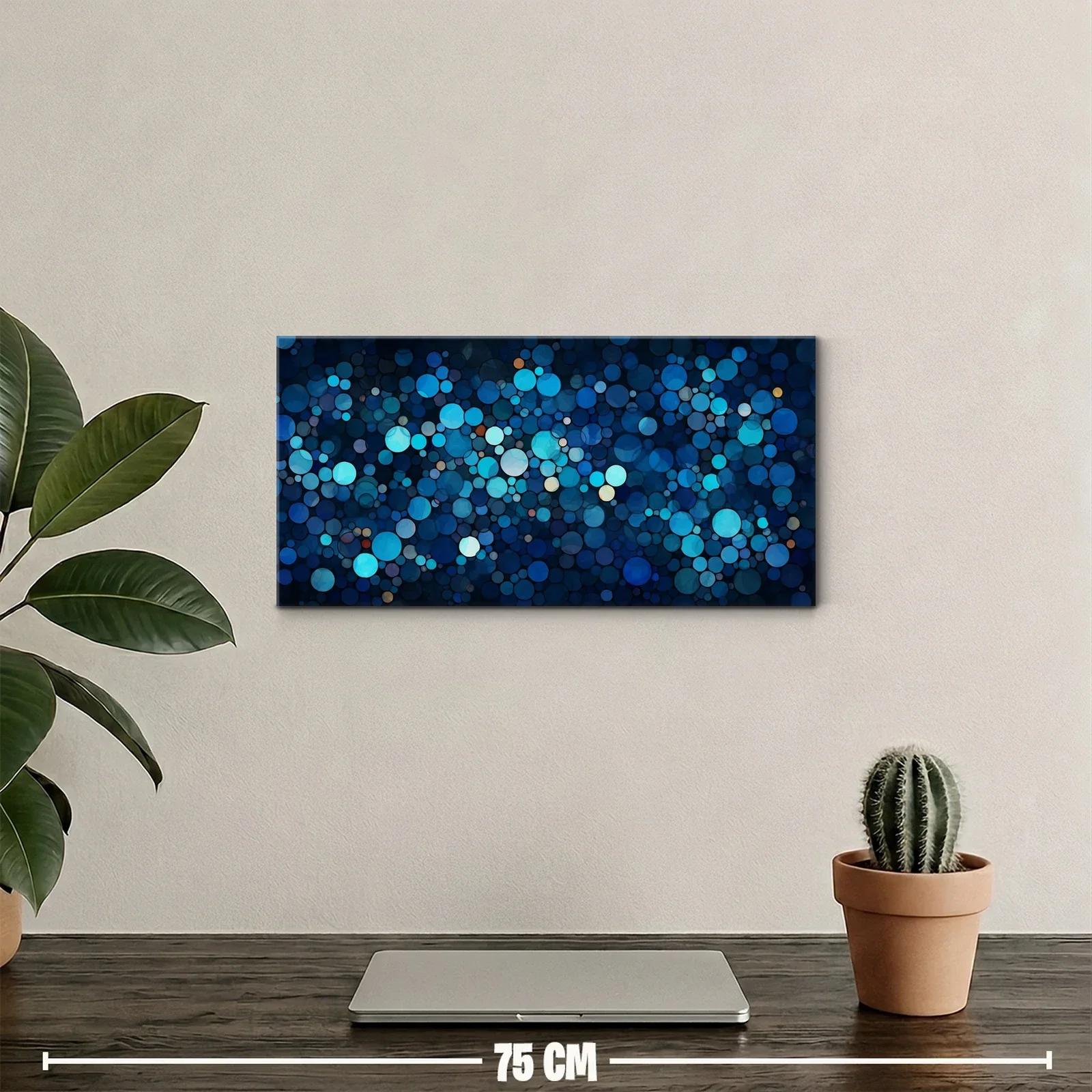 Cuadro patrón de círculos azules con efecto de luces desenfocadas — miniatura 2