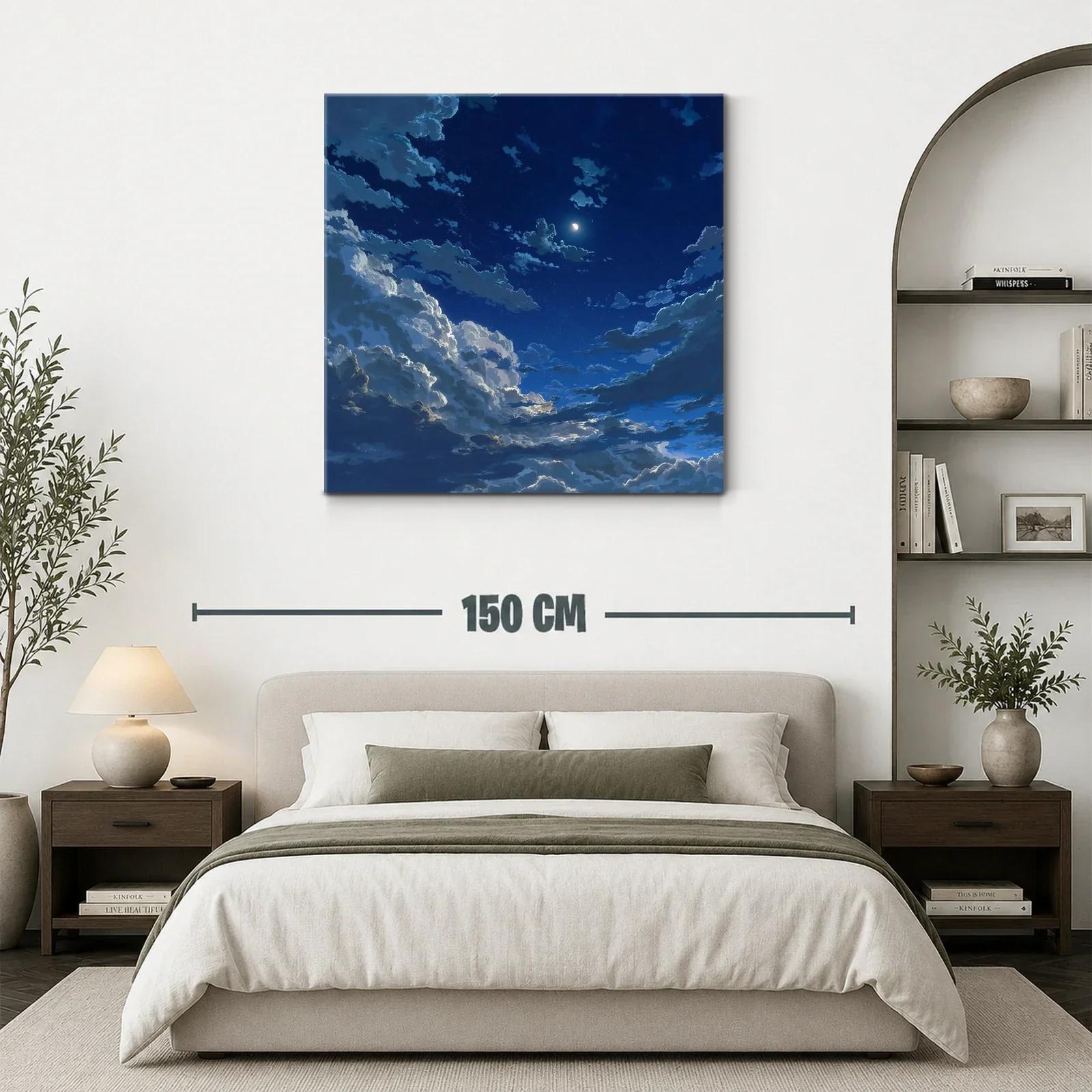 Cielo nocturno estrellado con nubes iluminadas por la luna — miniatura 3