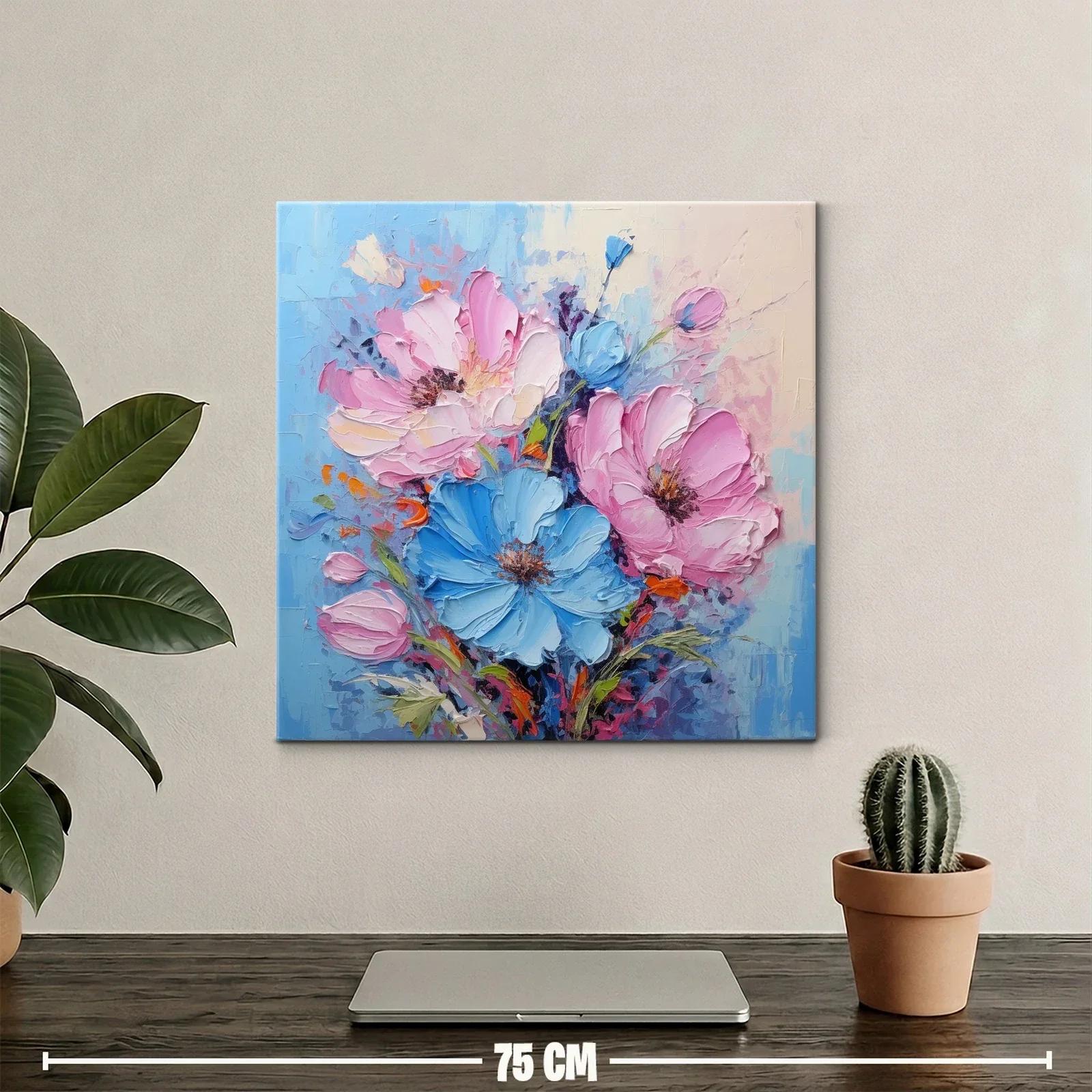 Ramo de flores vibrantes en tonos azules y rosas — miniatura 2