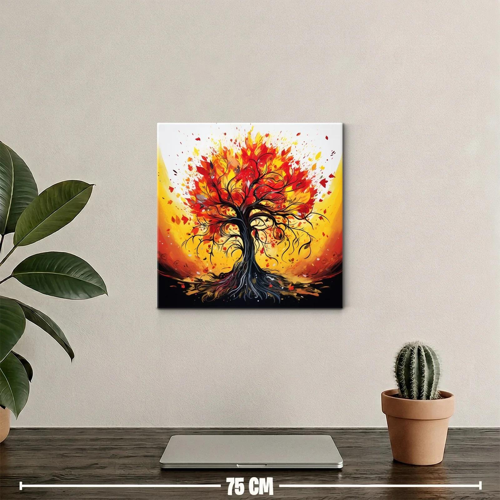 Árbol vibrante con tonalidades cálidas y energía dinámica — miniatura 2