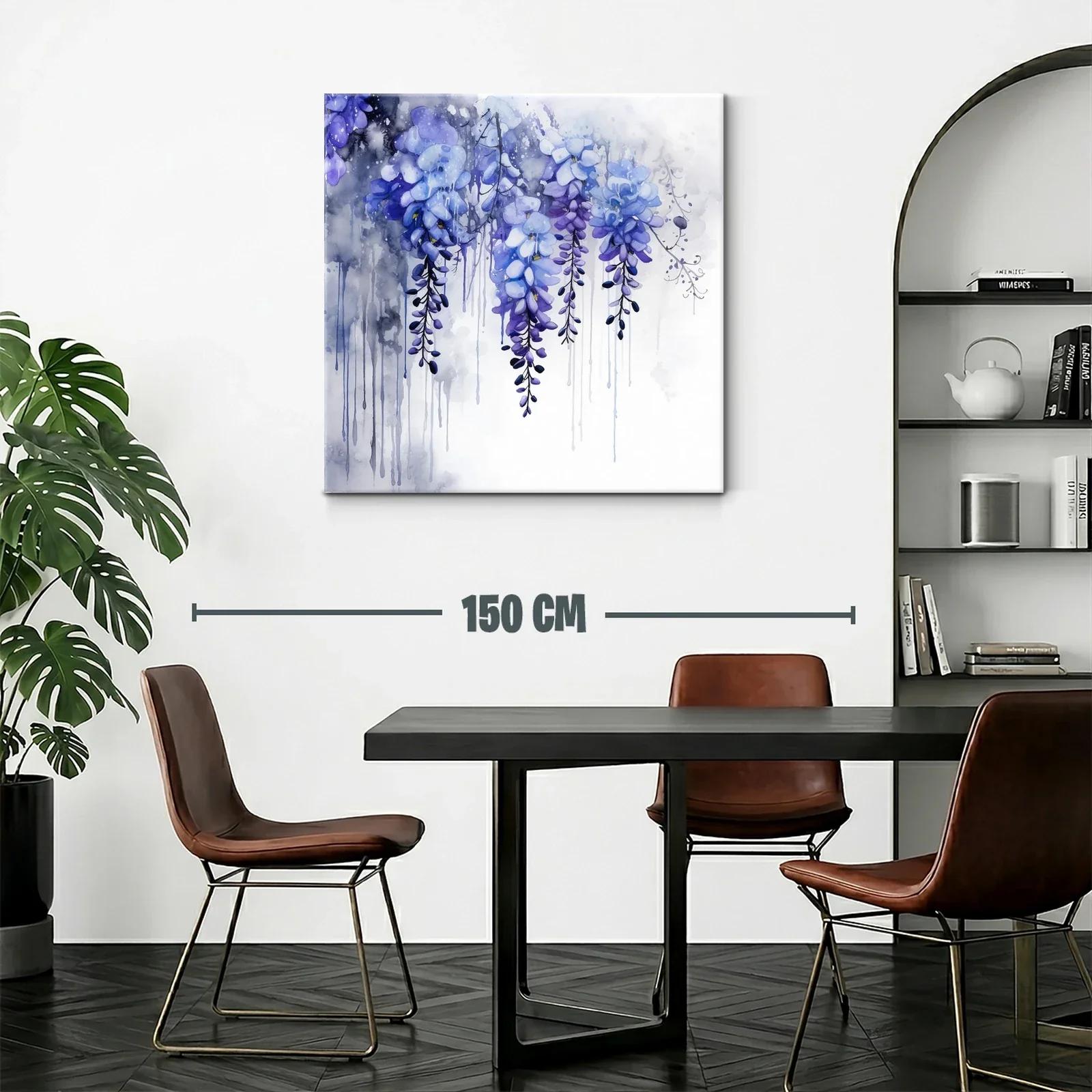 Flores en cascada en tonos violetas con efecto acuarela — miniatura 2