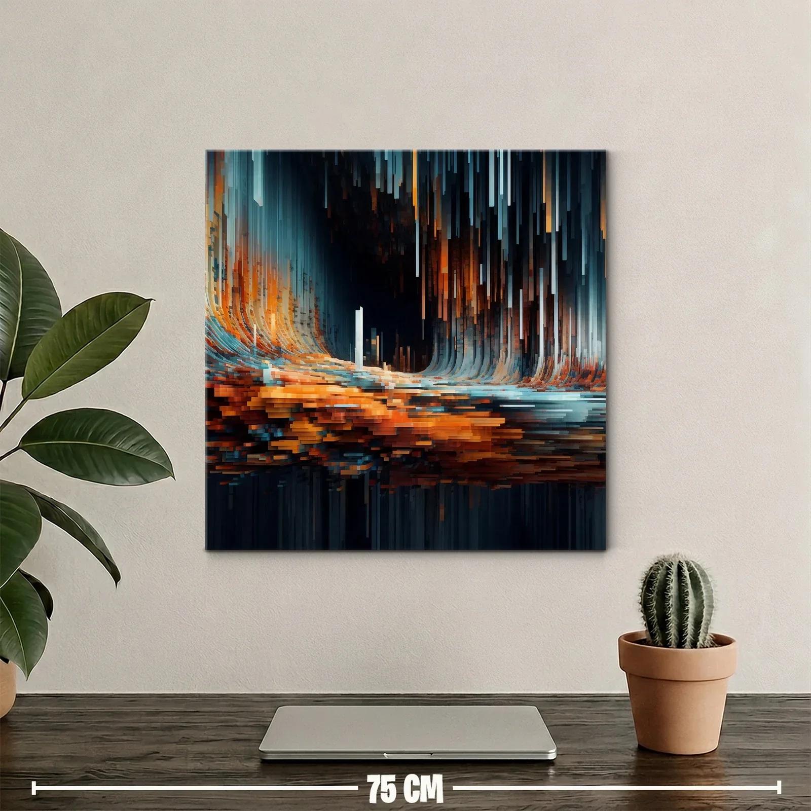 Composición abstracta vibrante con tonos cálidos y fríos — miniatura 2