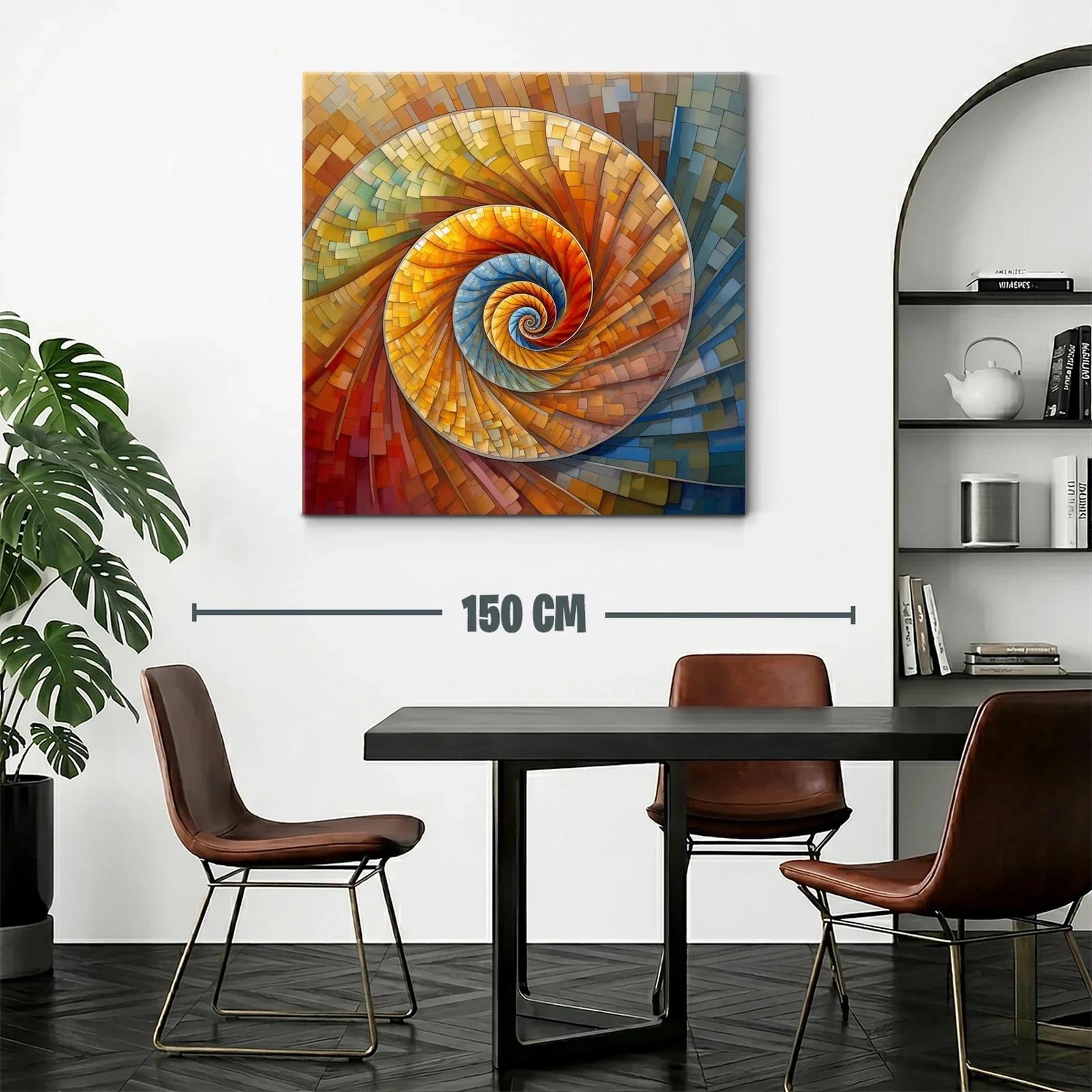 Espiral abstracta en cálidos tonos terrosos y azules suaves — miniatura 2