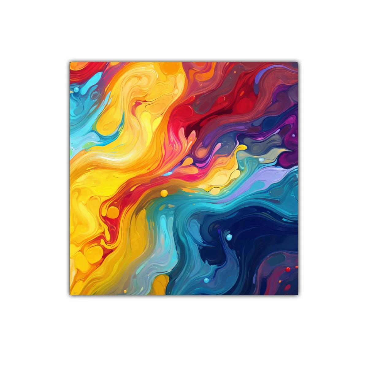 Cuadro vibrante con formas abstractas y colores intensos — miniatura 1