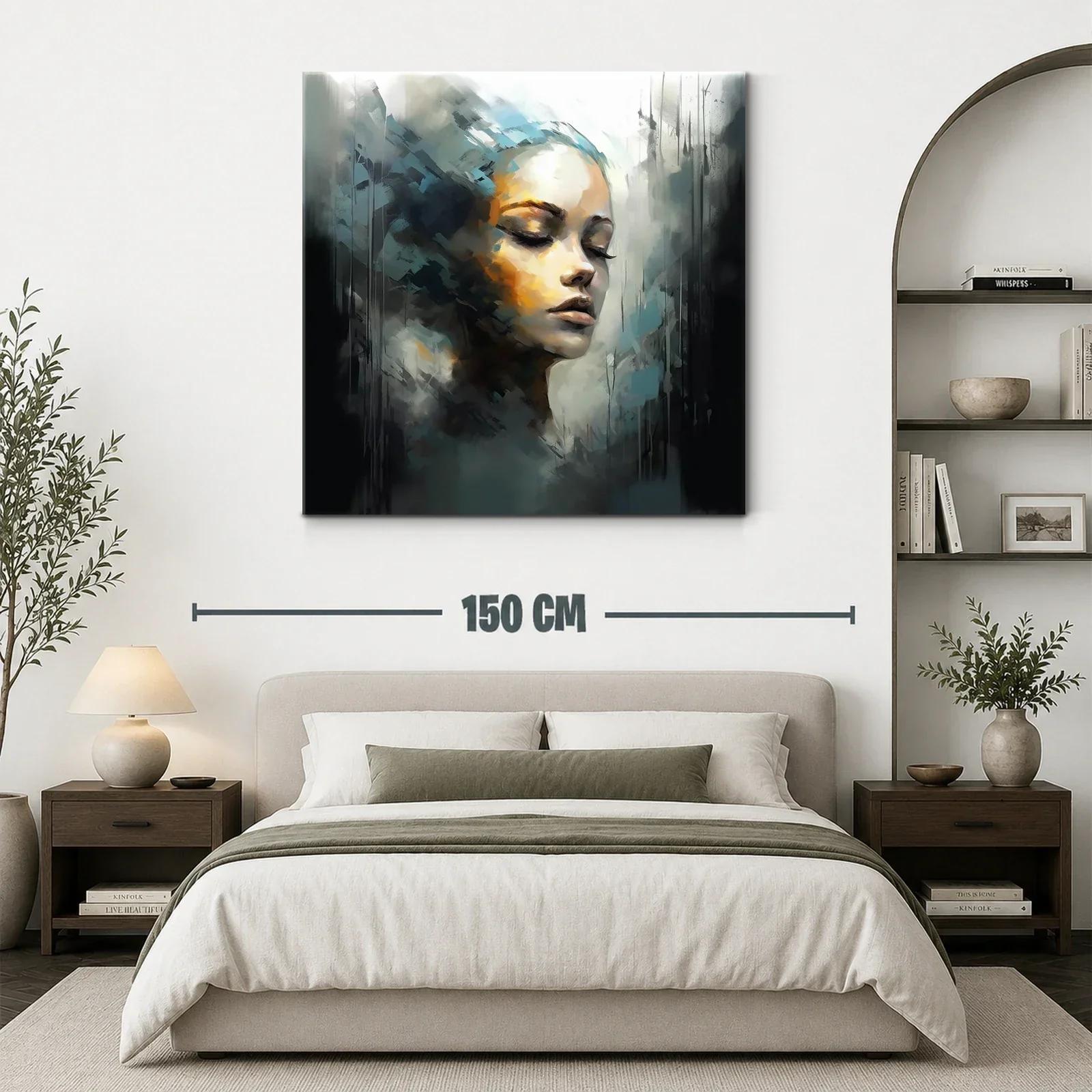 Rostro femenino en calma con tonos suaves y contrastes sutiles — miniatura 3
